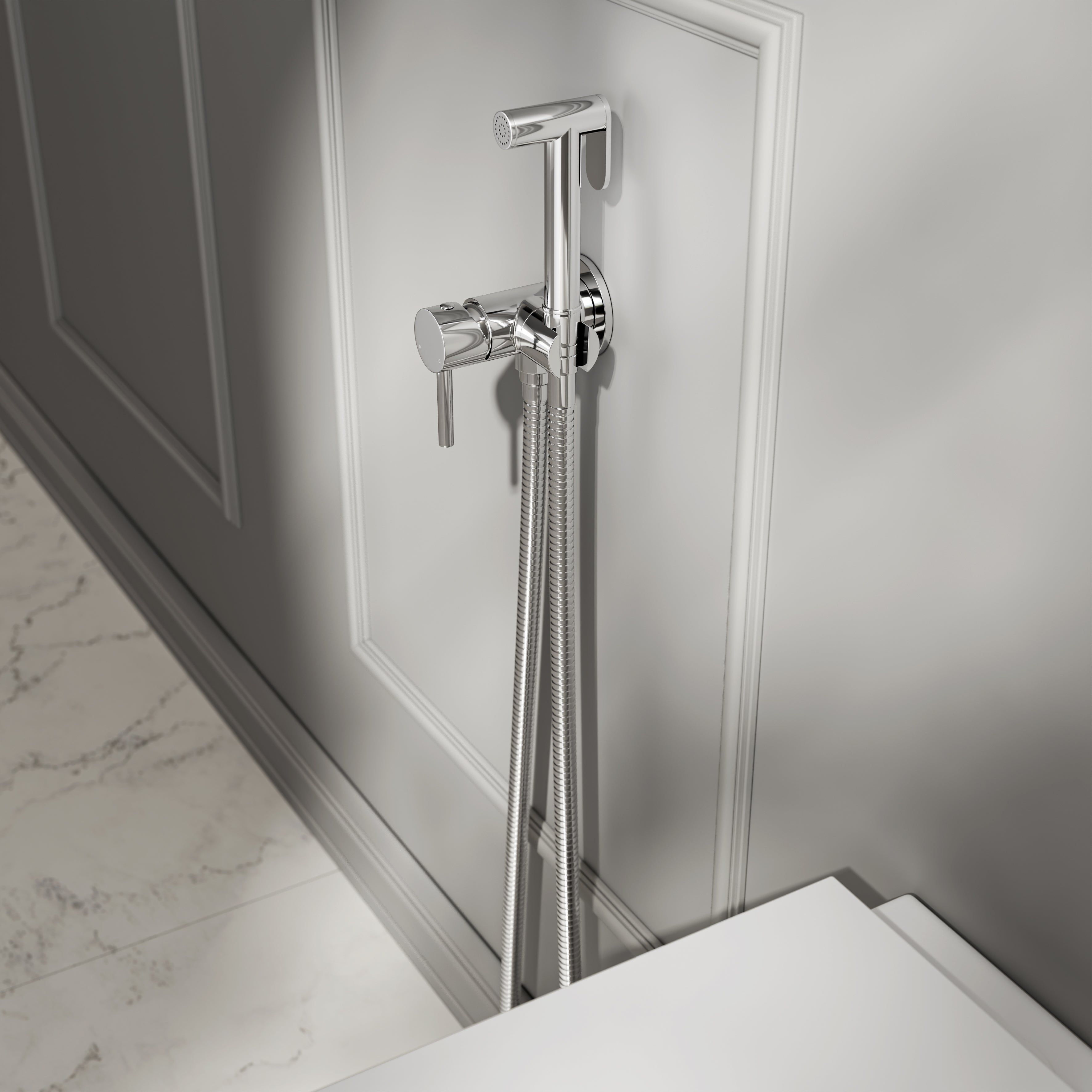 Nuvo Chrome Temperature Controlled Douche Shower Spray Kit