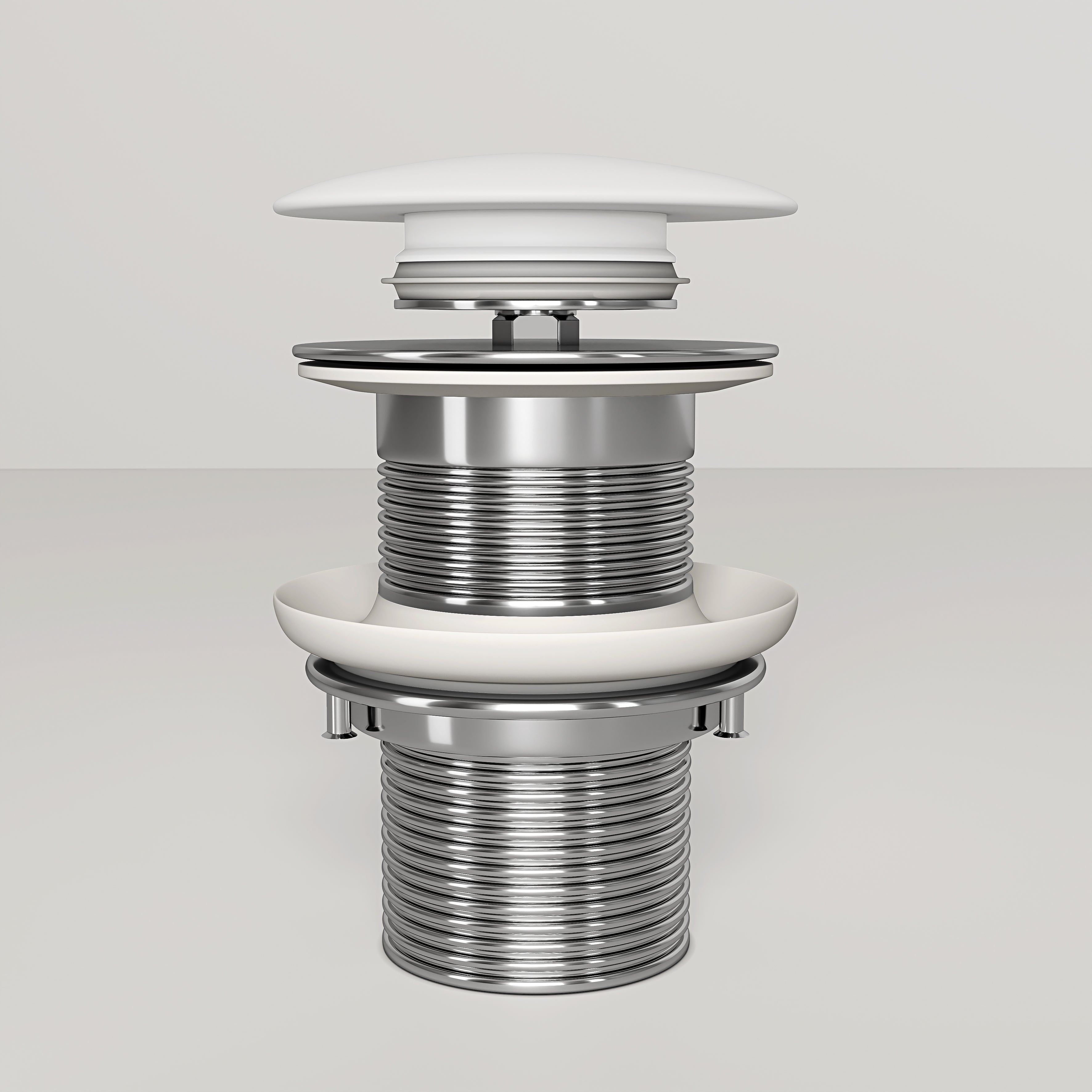 Matte White Unslotted Click Clack Basin Waste