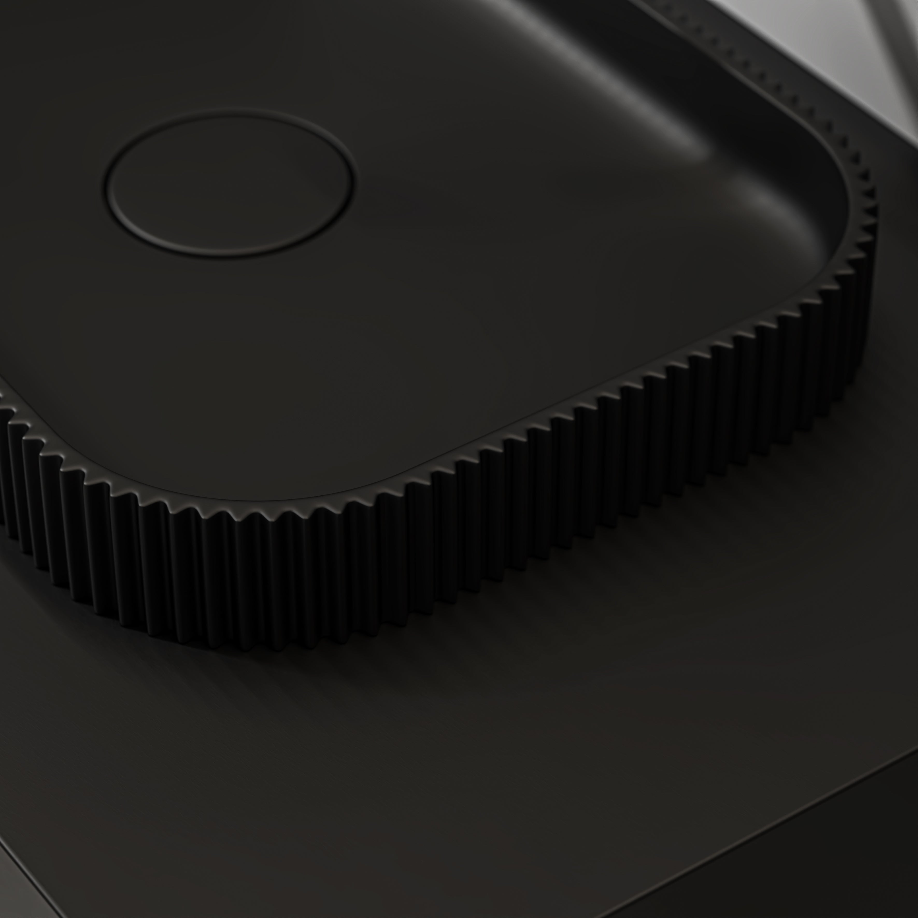 Stamford Matte Black Countertop Stone Basin 500mm