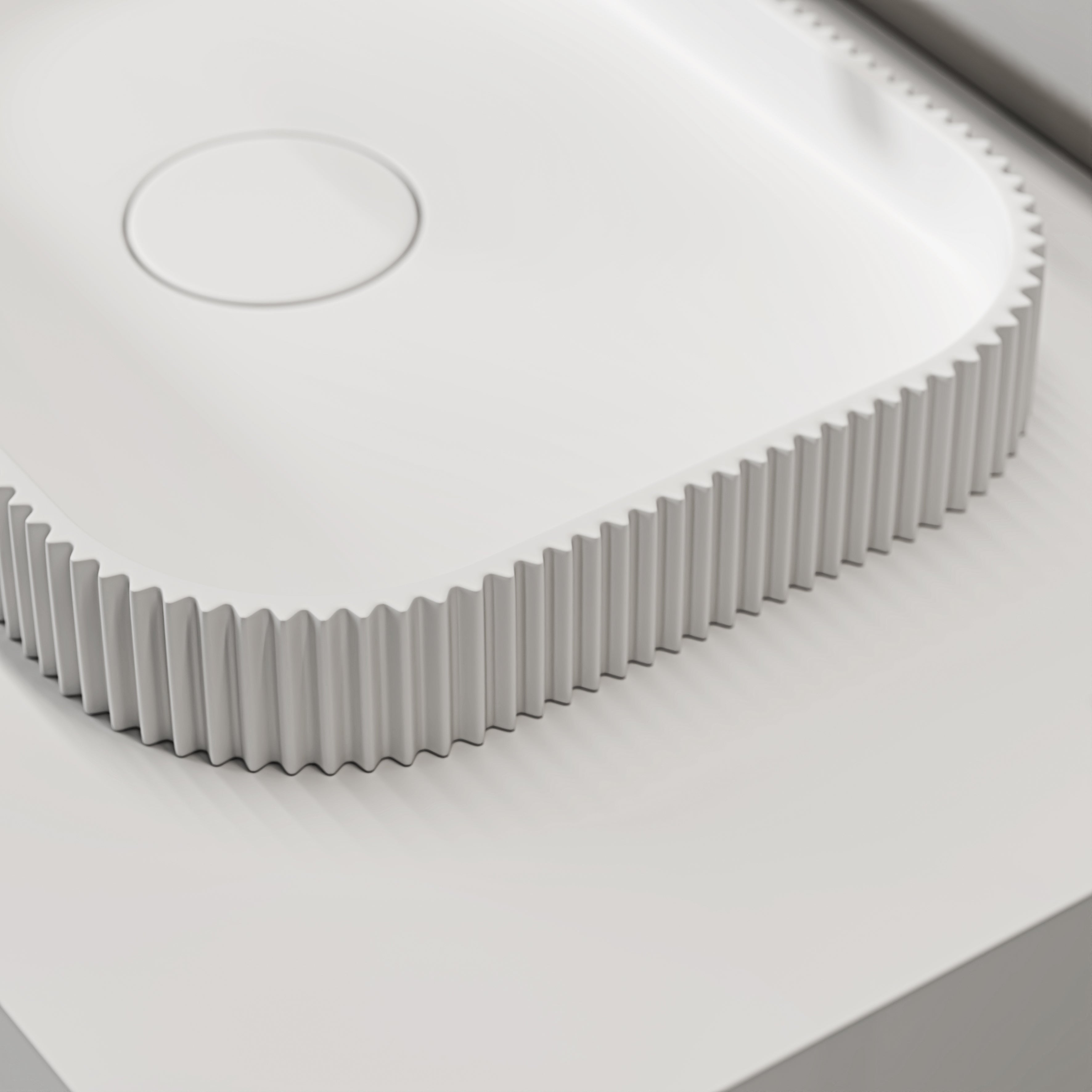 Stamford Matte White Countertop Stone Basin 500mm
