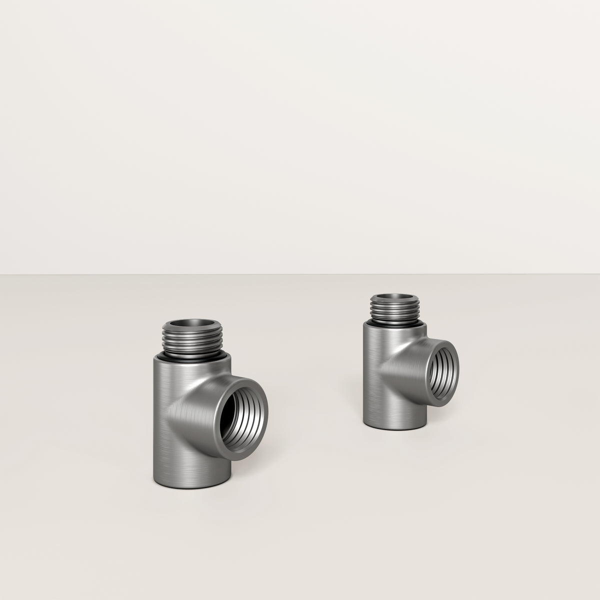 Brushed Stainless Radiator T-Valve