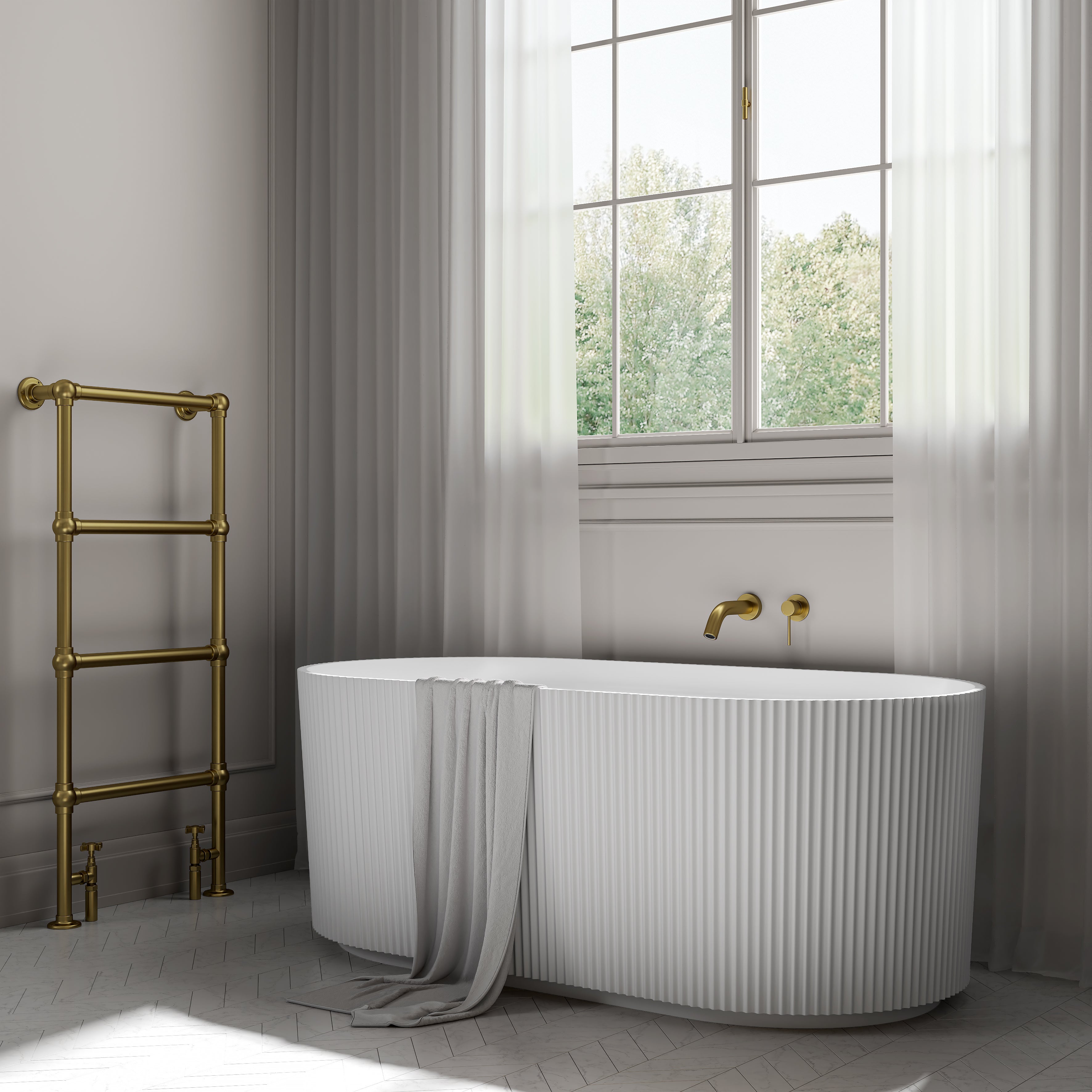 Tisbury Freestanding White Acrylic Bath 1500mm
