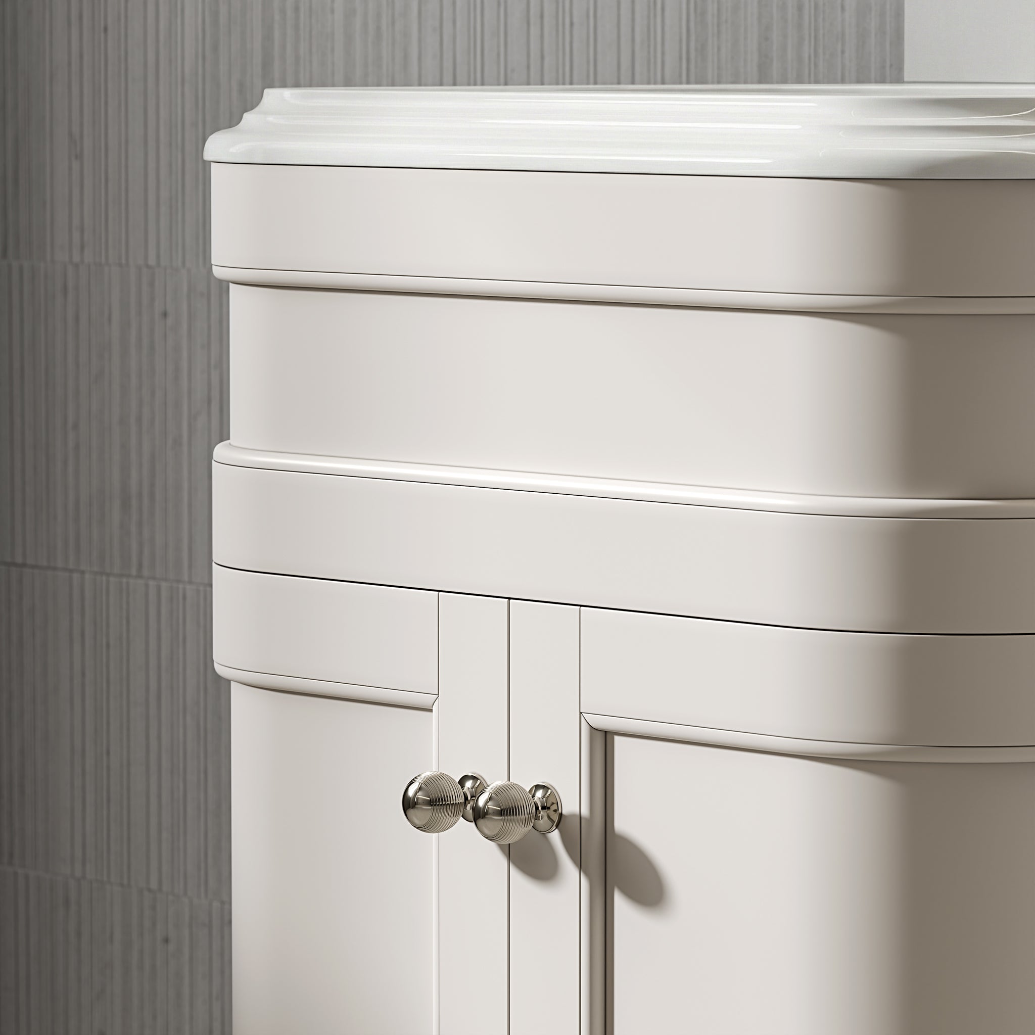 Cobham Quartz Floorstanding Vanity Unit (Matte Cream) 1000mm