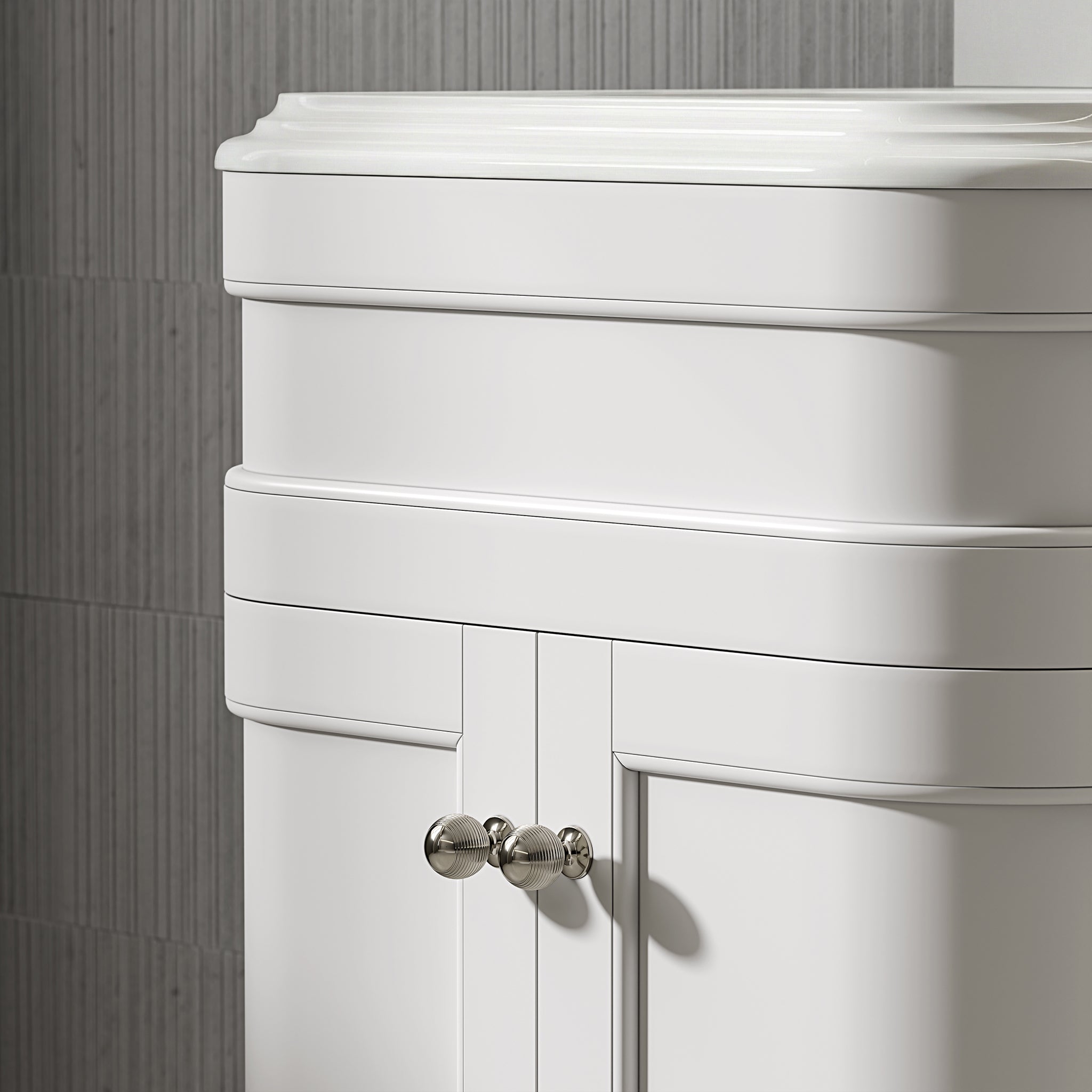 Cobham Quartz Floorstanding Vanity Unit (Matte White) 1000mm