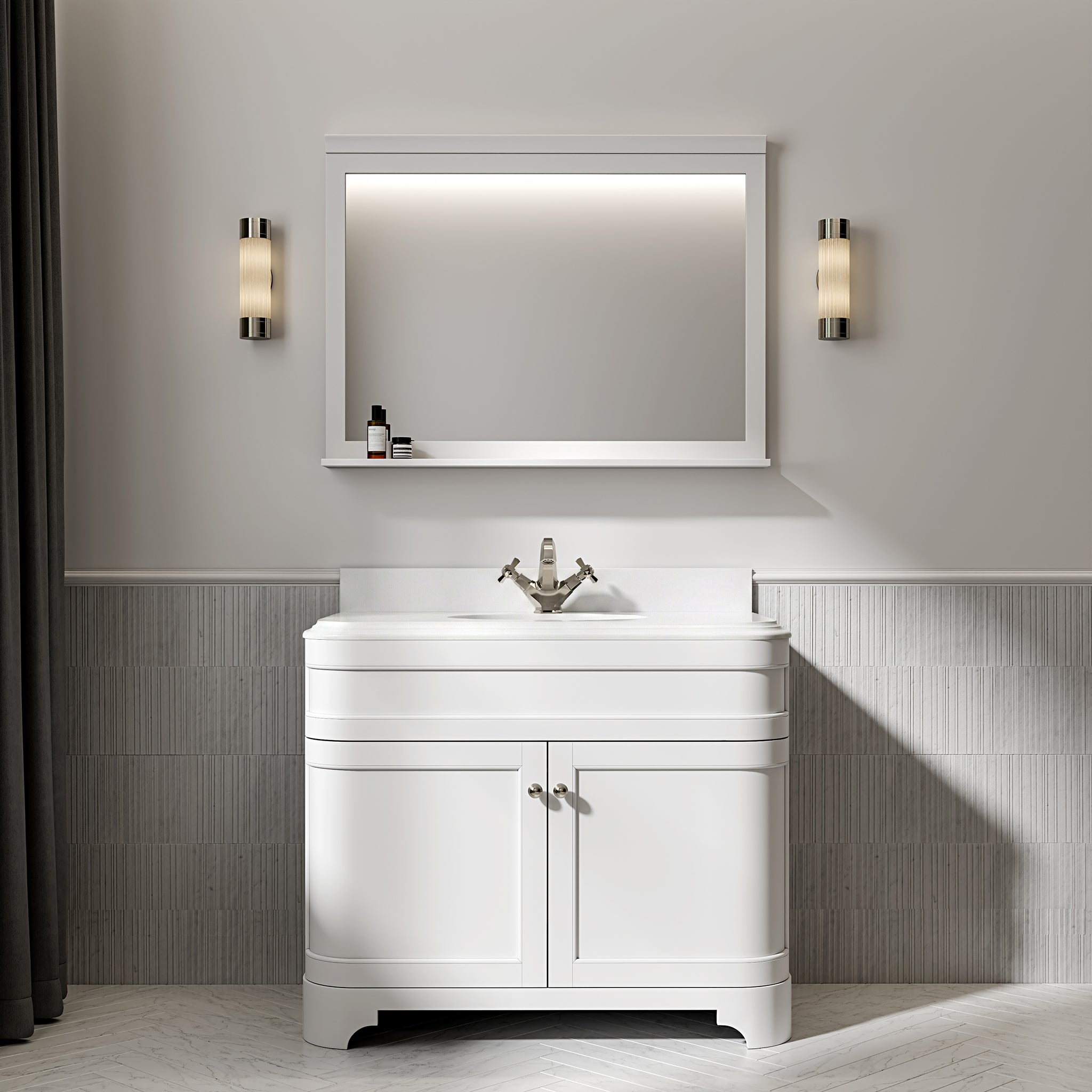 Cobham Quartz Floorstanding Vanity Unit (Matte White) 1000mm