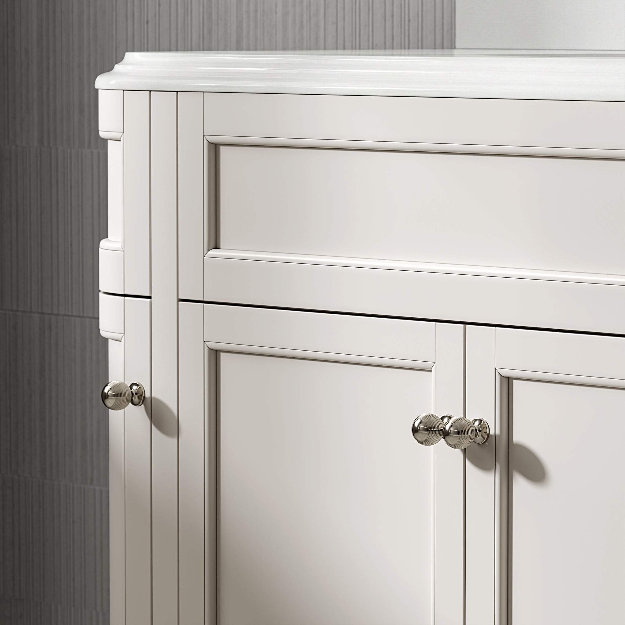 Cobham Quartz Floorstanding Vanity Unit (Matte Cream) 1200mm