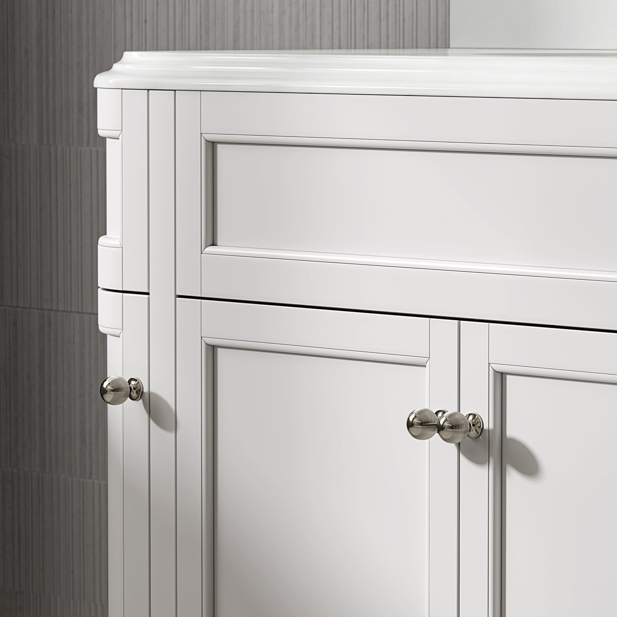 Cobham Quartz Floorstanding Vanity Unit (Matte White) 1200mm