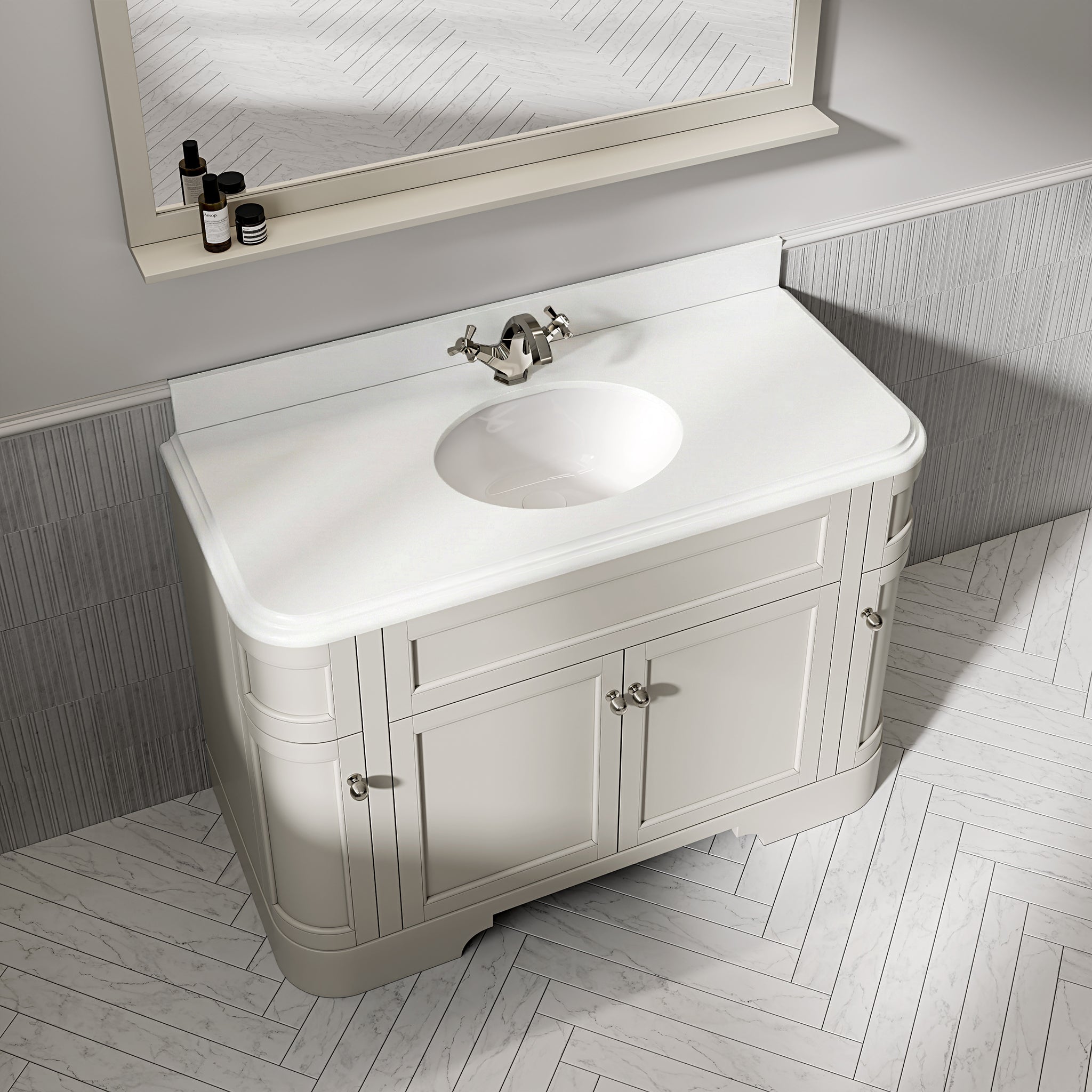 Cobham Quartz Floorstanding Vanity Unit (Matte Stone) 1200mm