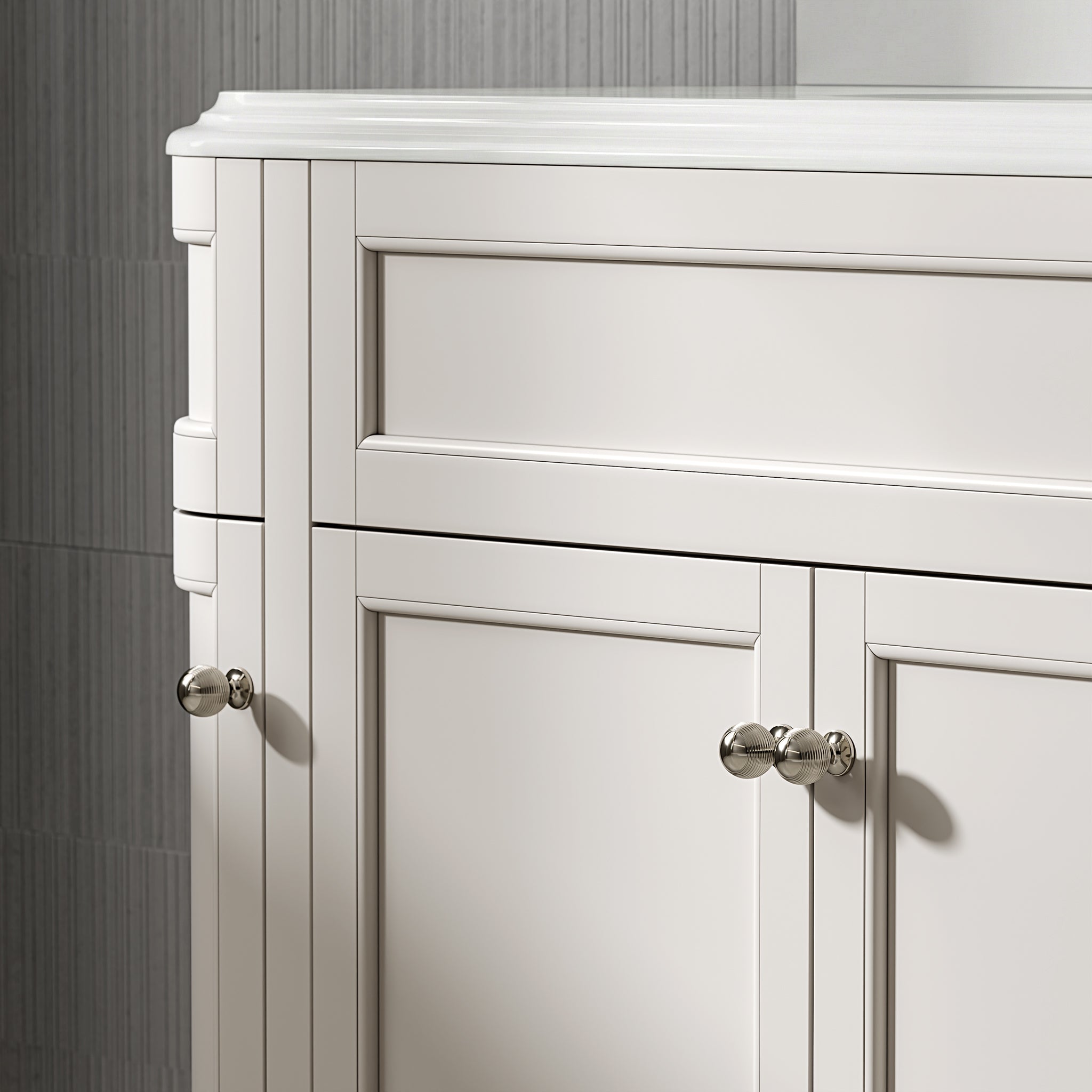 Cobham Quartz Floorstanding Vanity Unit (Matte Cream) 1400mm