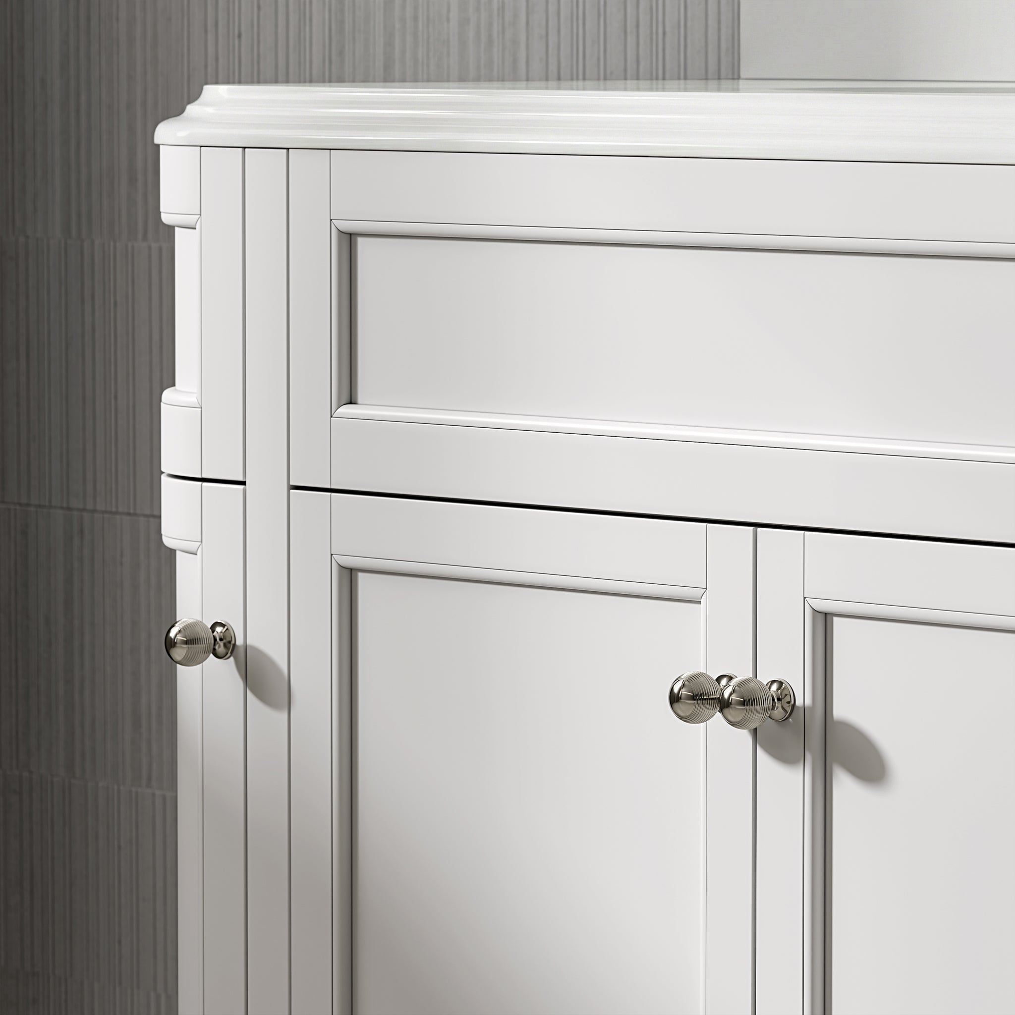 Cobham Quartz Floorstanding Vanity Unit (Matte White) 1400mm