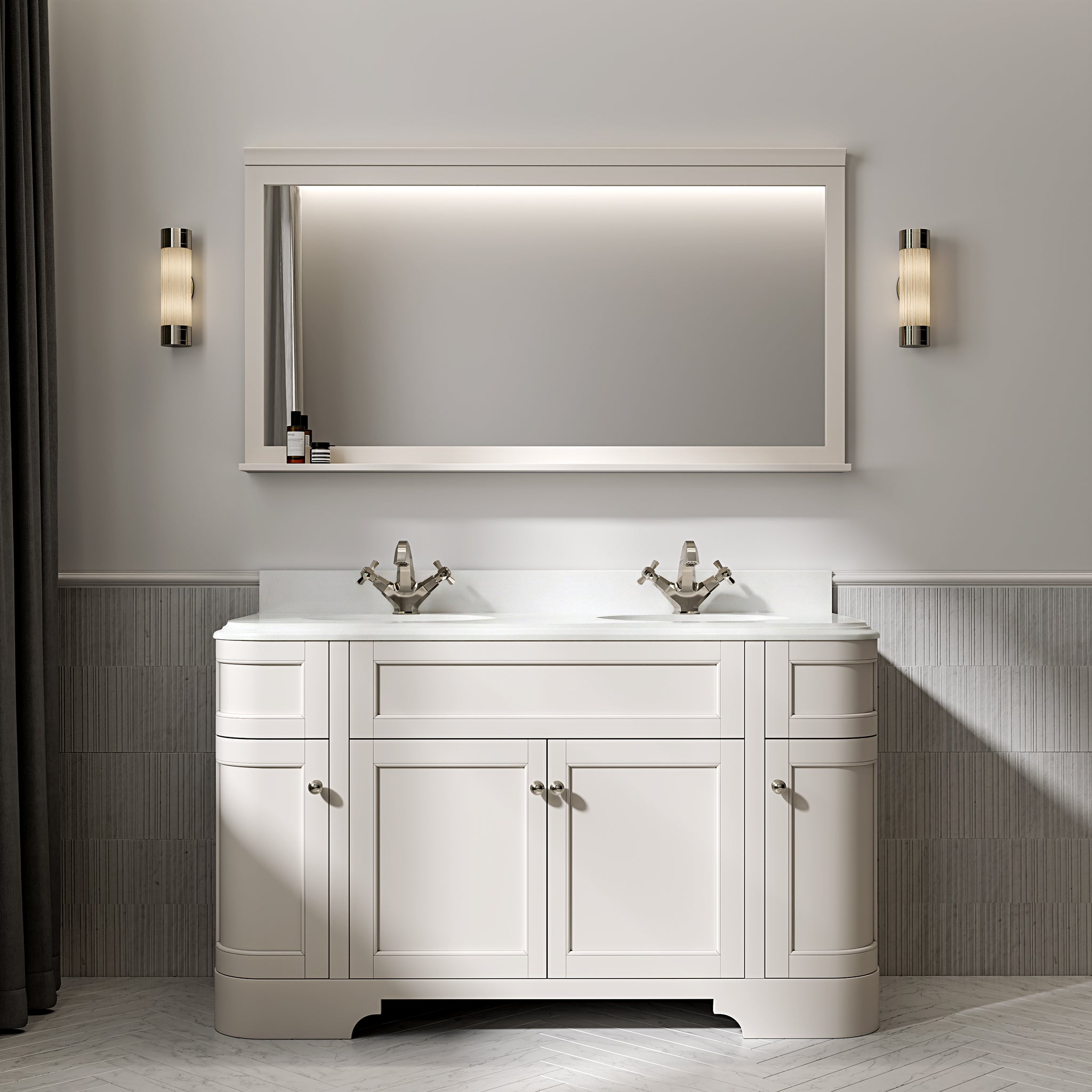 Cobham Quartz Floorstanding Vanity Unit (Matte Cream) 1400mm