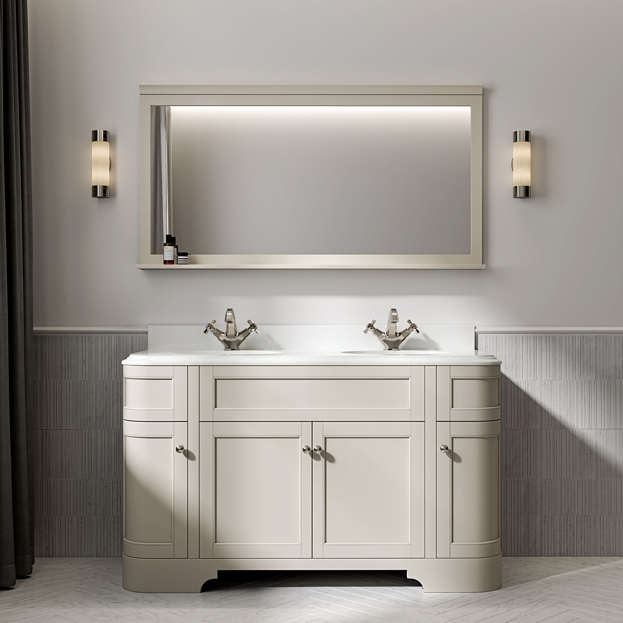 Cobham Quartz Floorstanding Vanity Unit (Matte Stone) 1400mm