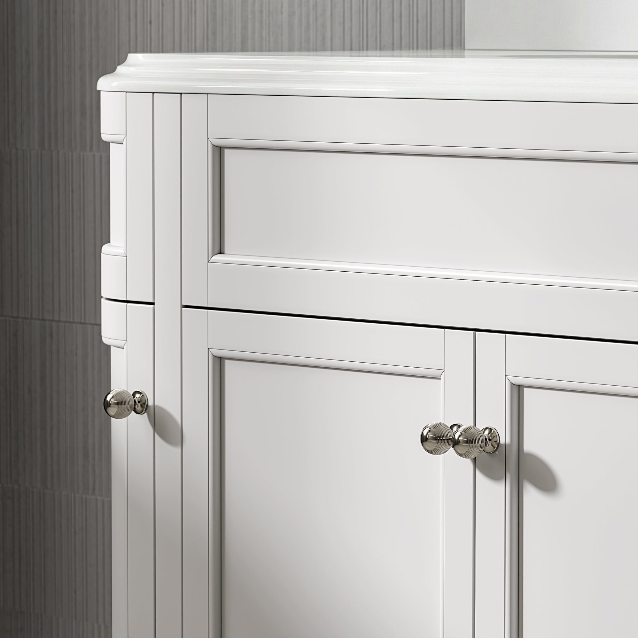 Cobham Quartz Floorstanding Vanity Unit (Matte White) 1600mm