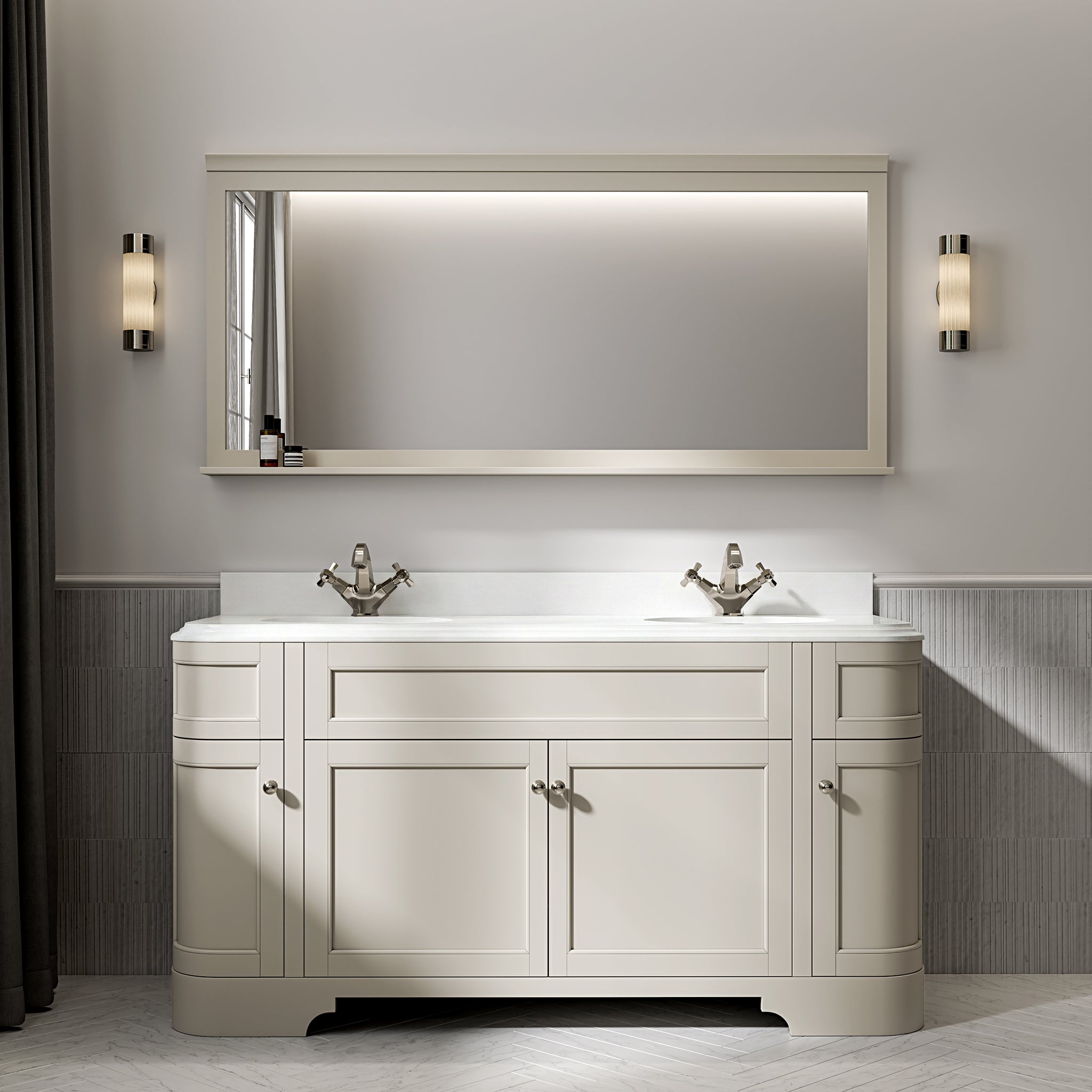 Cobham Quartz Floorstanding Vanity Unit (Matte Stone) 1600mm