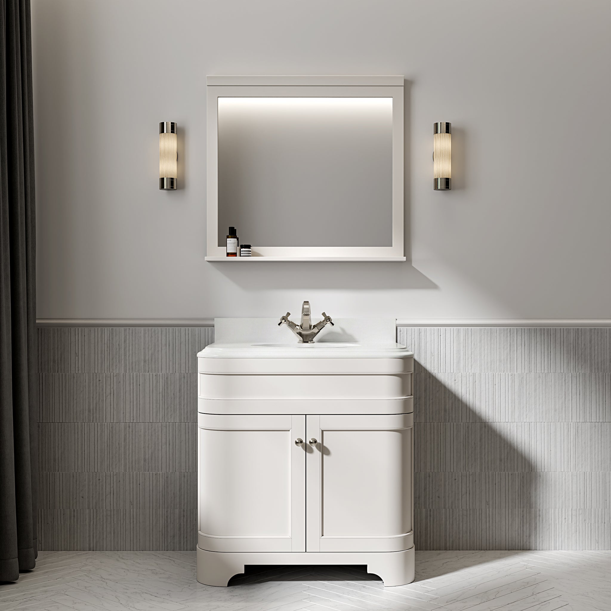 Cobham Quartz Floorstanding Vanity Unit (Matte Cream) 800mm