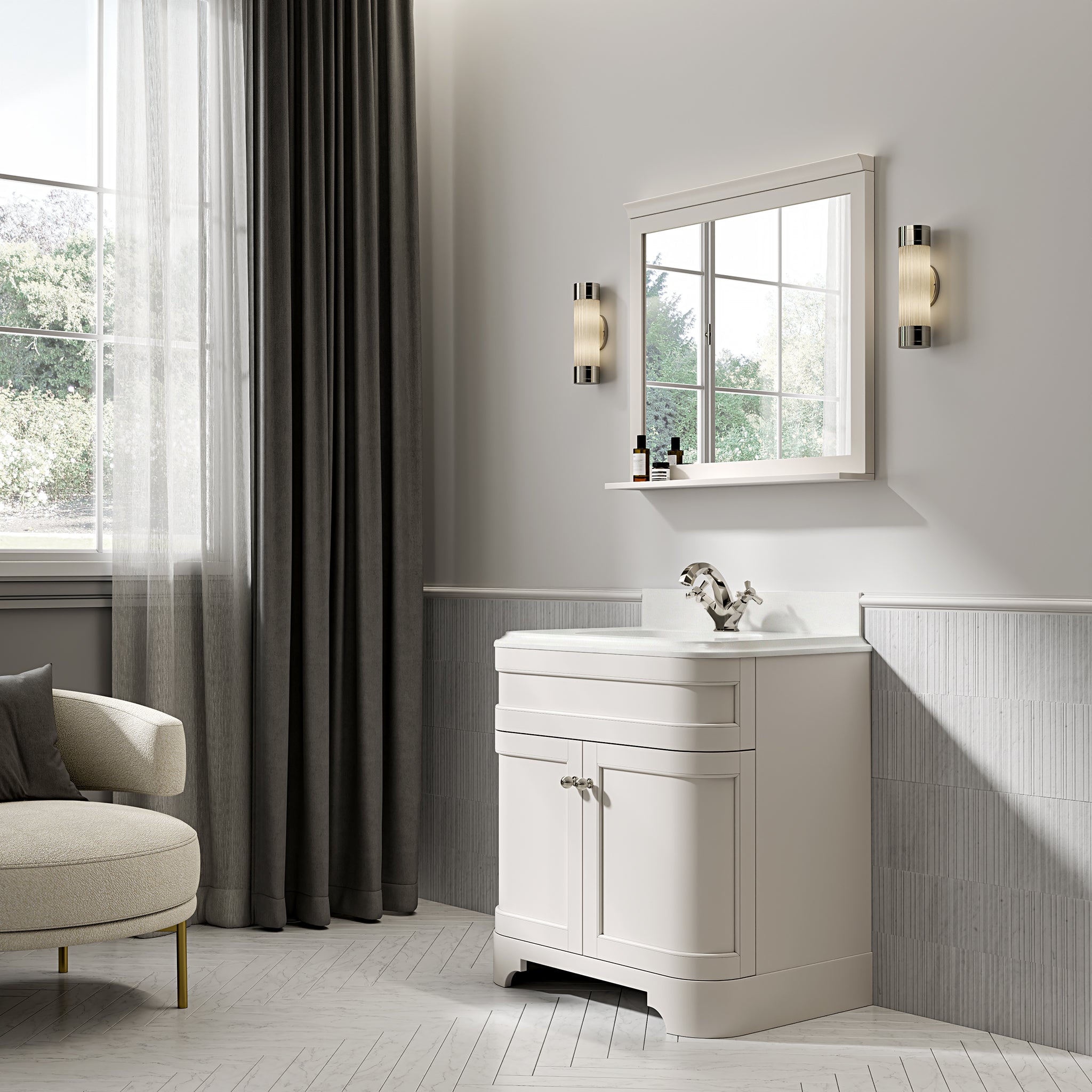 Cobham Quartz Floorstanding Vanity Unit (Matte Cream) 800mm