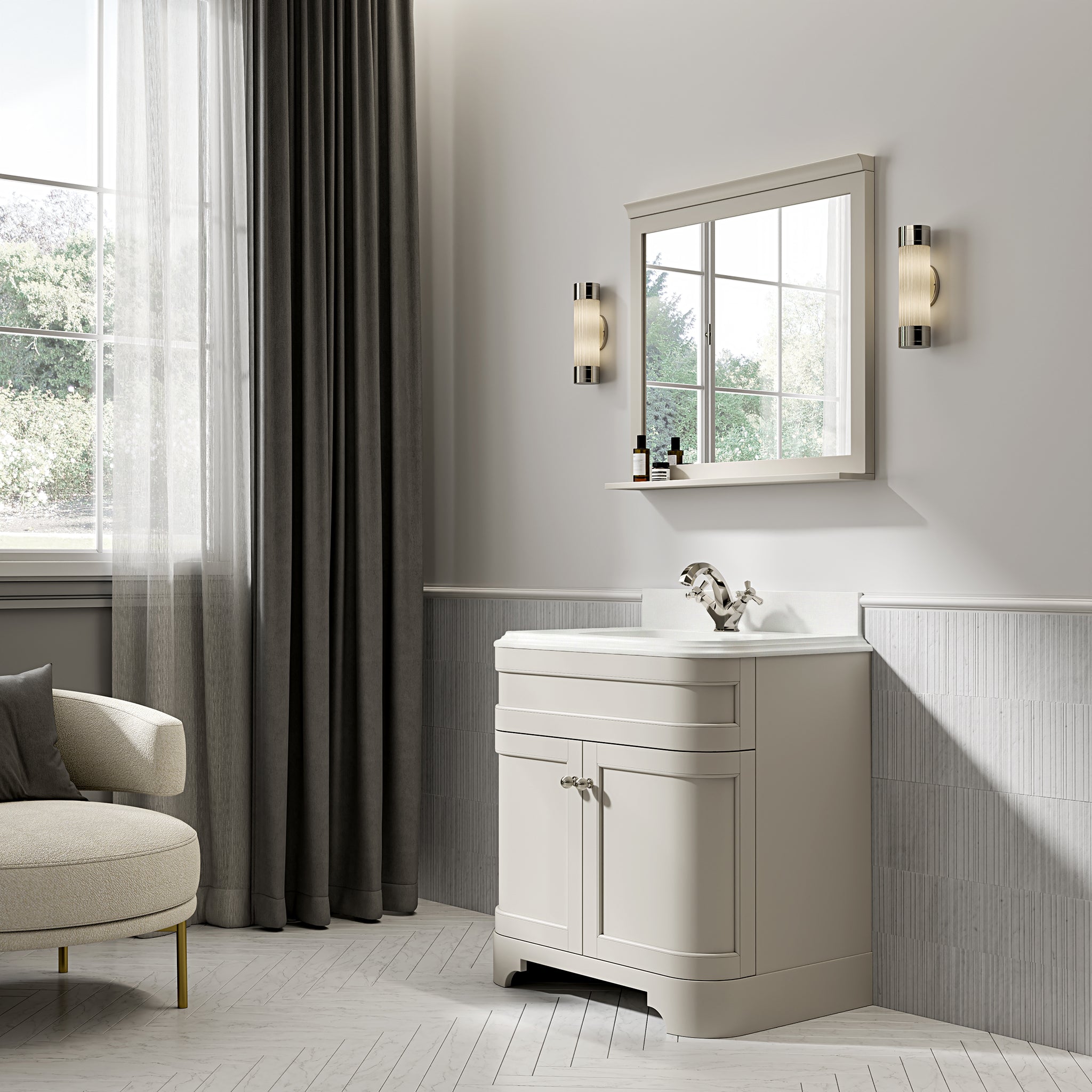 Cobham Quartz Floorstanding Vanity Unit (Matte Stone) 800mm