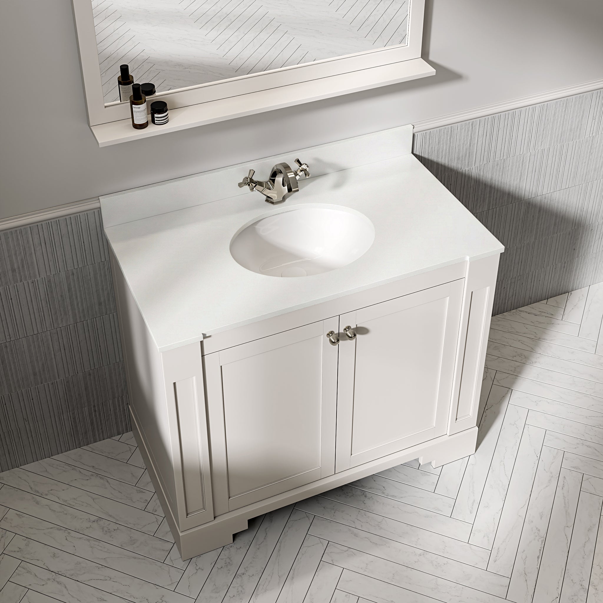 Wentworth Quartz Floorstanding Vanity Unit (Matte Cream) 1000mm