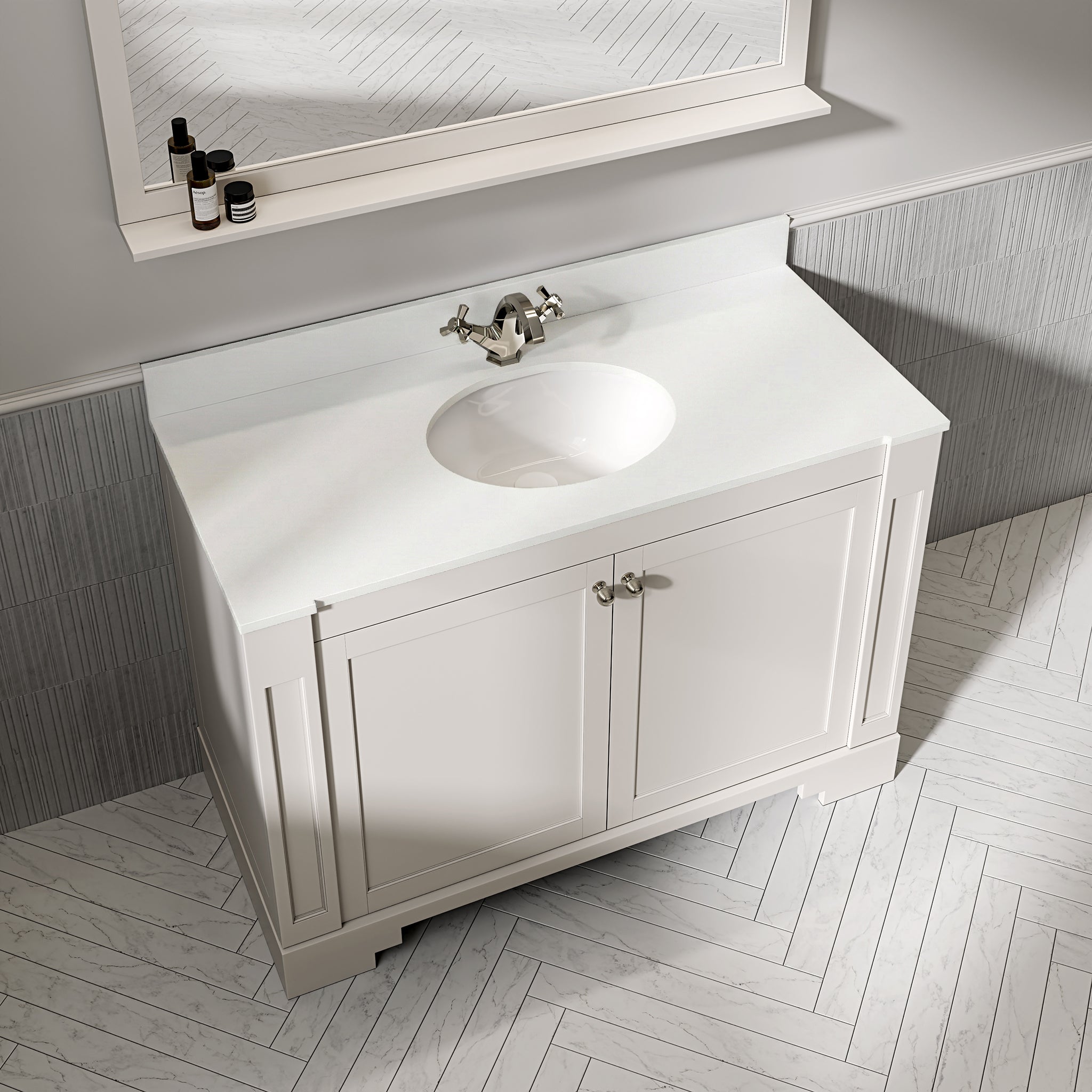 Wentworth Quartz Floorstanding Vanity Unit (Matte Cream) 1200mm