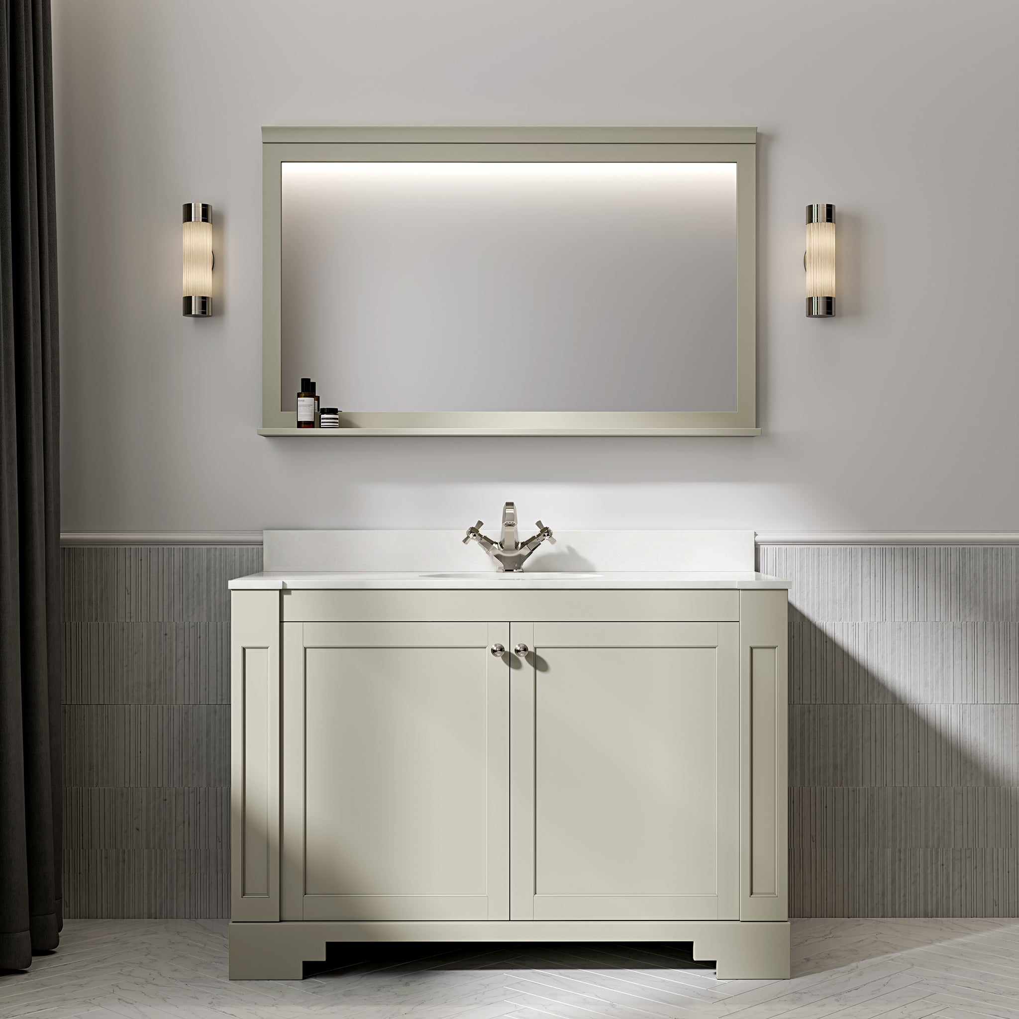 Wentworth Quartz Floorstanding Vanity Unit (Matte Olive) 1200mm