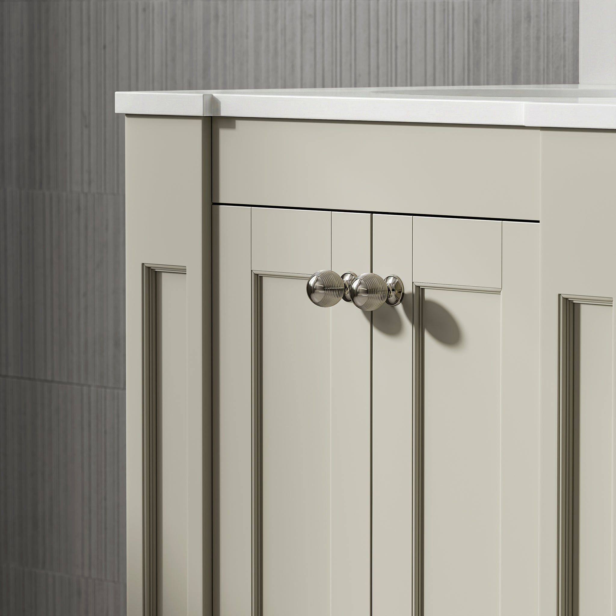 Wentworth Quartz Floorstanding Vanity Unit (Matte Olive) 600mm