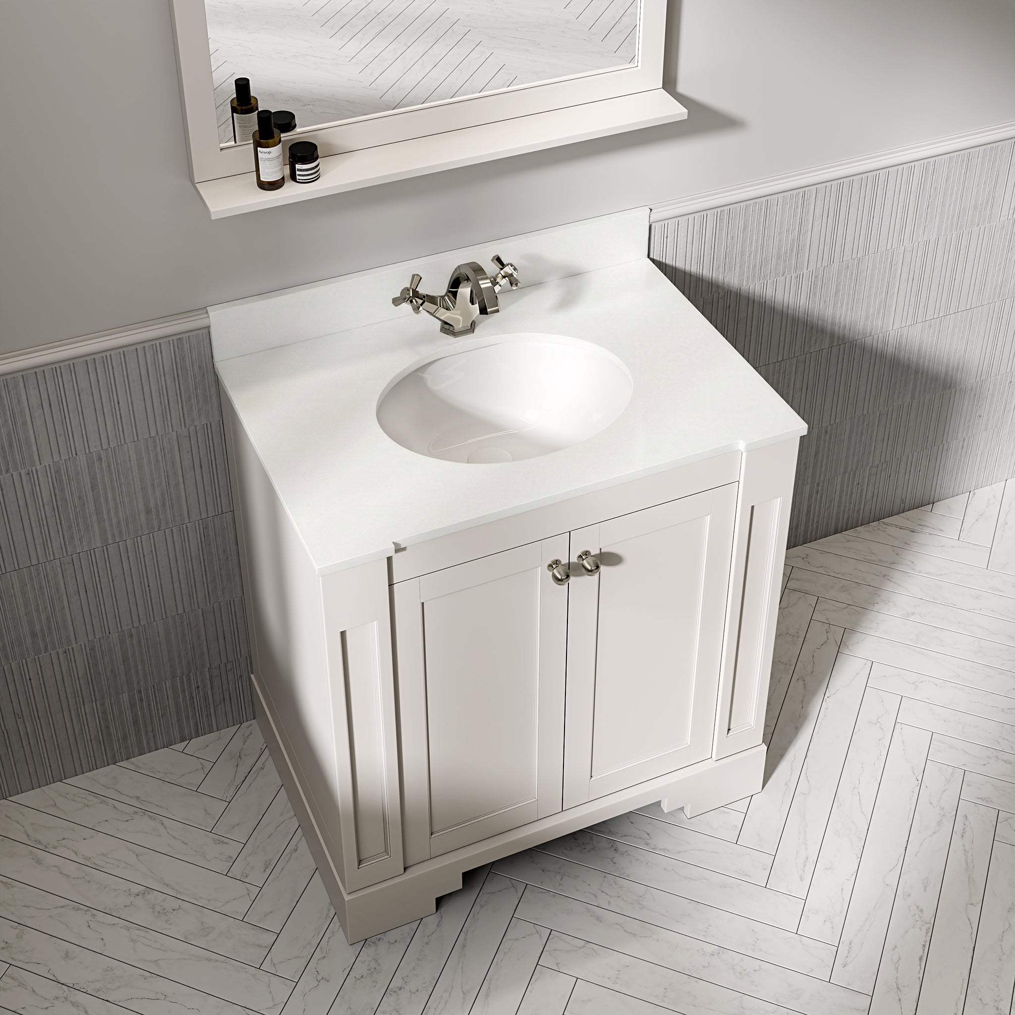 Wentworth Quartz Floorstanding Vanity Unit (Matte Cream) 800mm