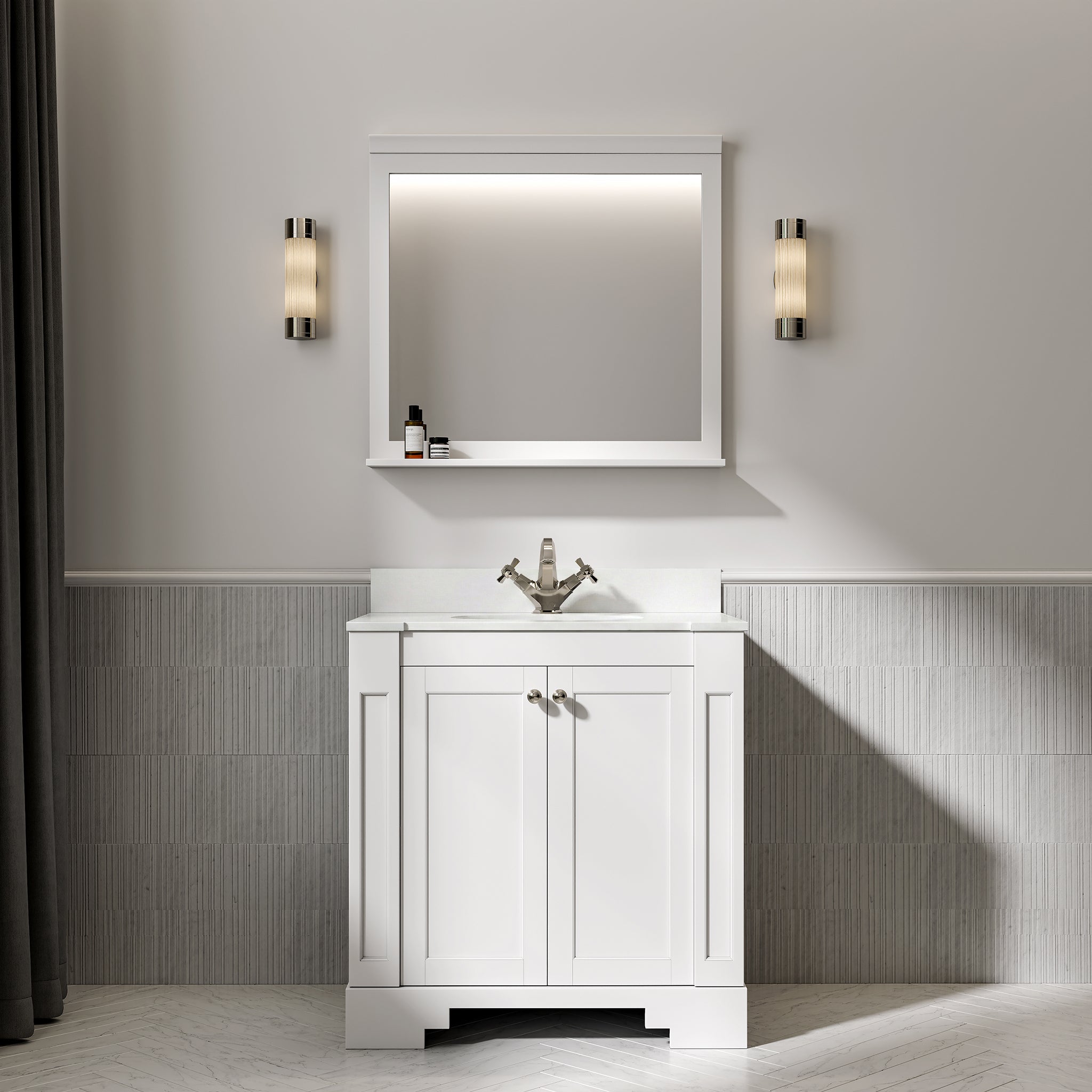 Wentworth Quartz Floorstanding Vanity Unit (Matte White) 800mm