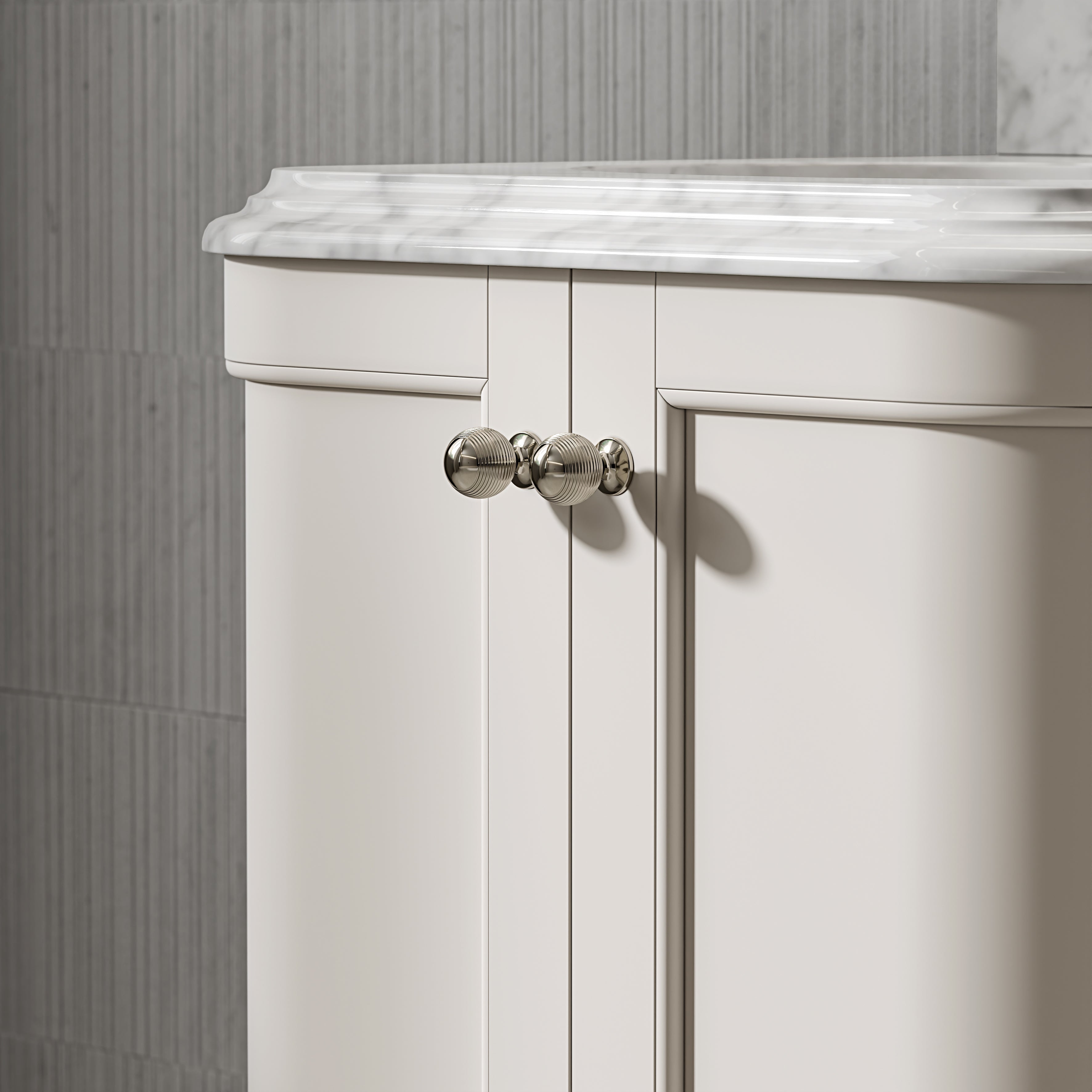 Charlbury Carrara Marble Wall Mounted Vanity Unit (Matte Cream) 1000mm