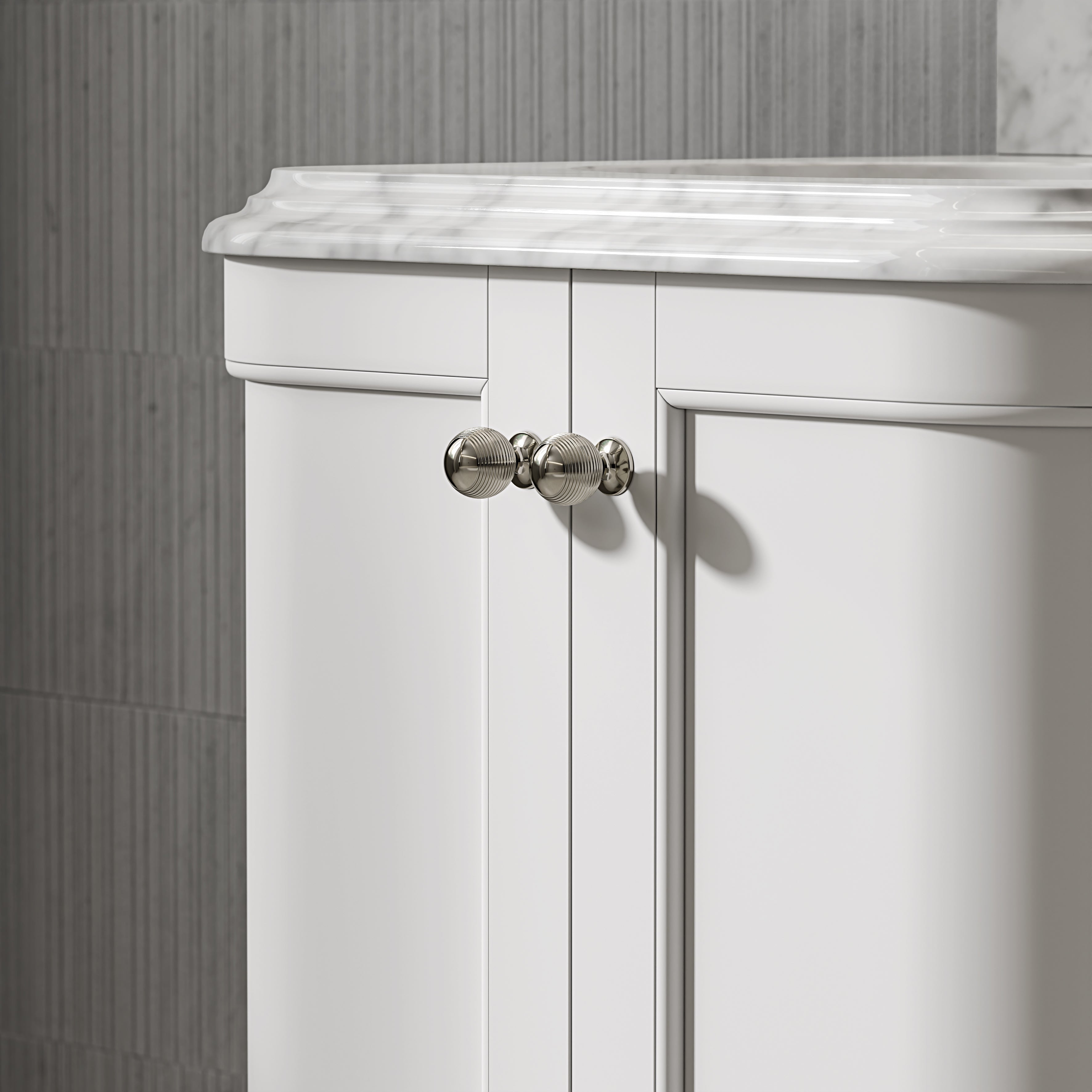 Charlbury Carrara Marble Wall Mounted Vanity Unit (Matte White) 800mm