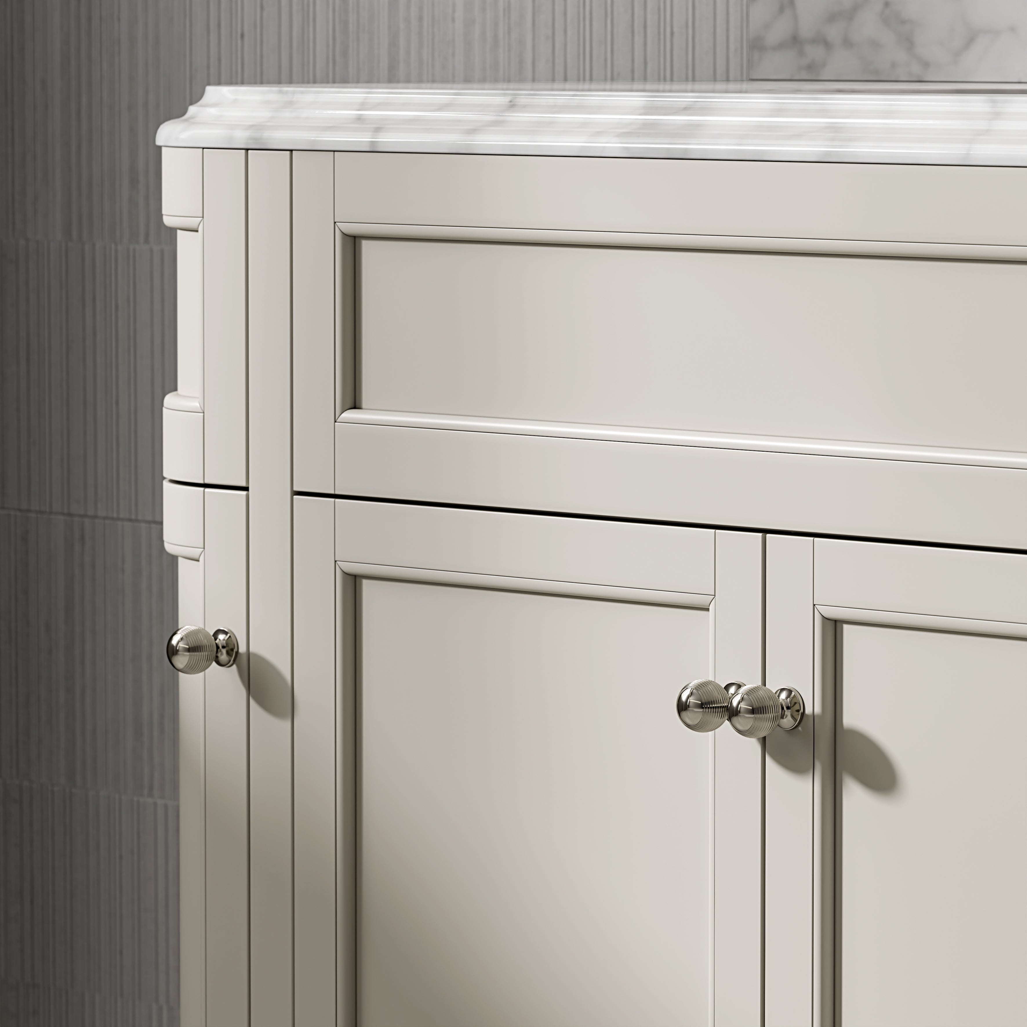 Cobham Carrara Marble Floorstanding Vanity Unit (Matte Stone) 1200mm