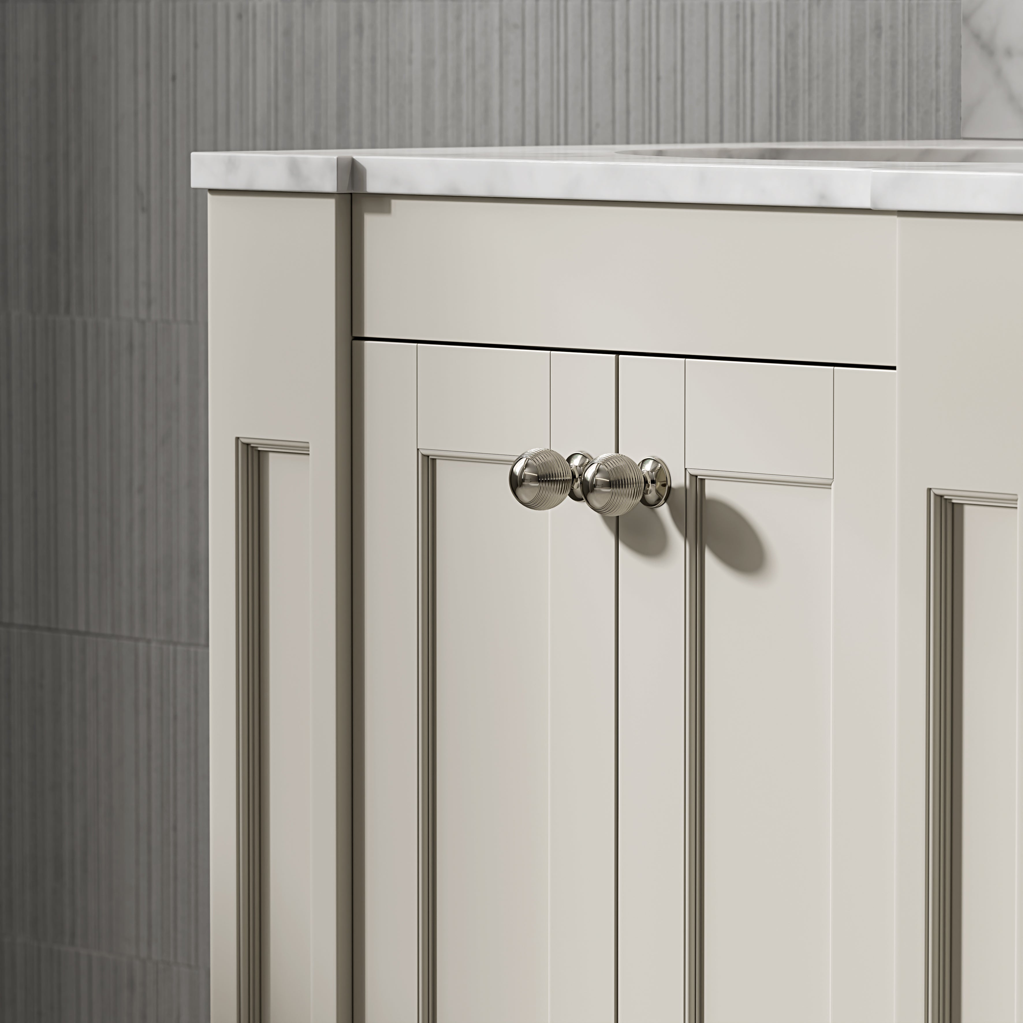 Wentworth Carrara Marble Floorstanding Vanity Unit (Matte Stone) 600mm