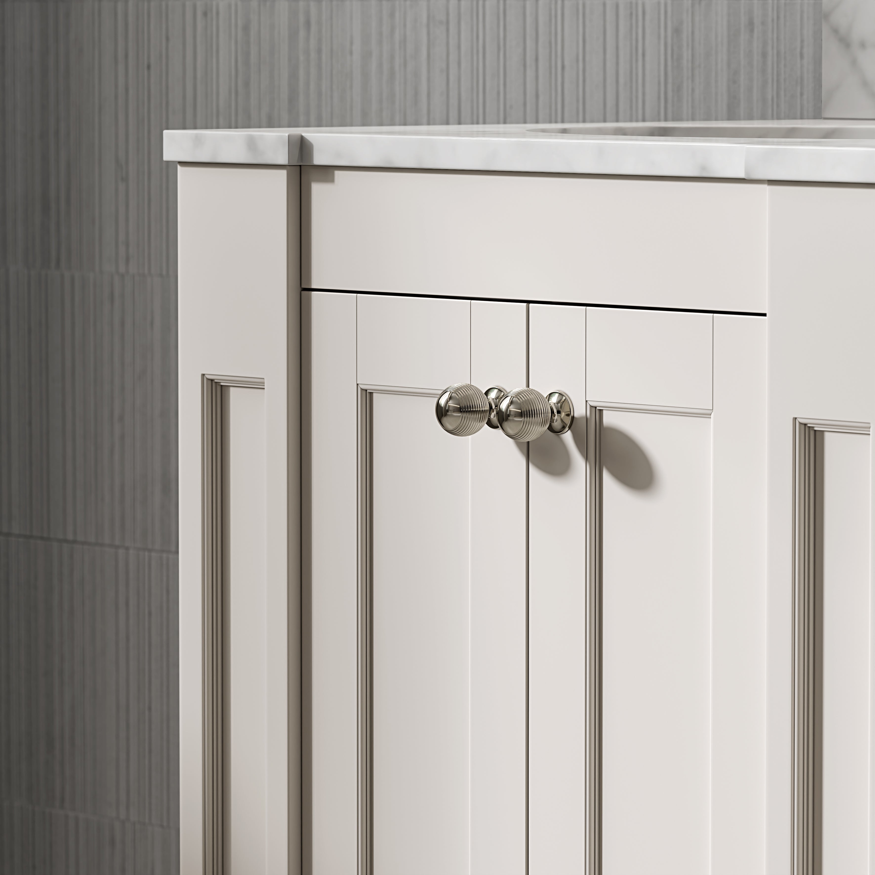 Wentworth Carrara Marble Floorstanding Vanity Unit (Matte Cream) 600mm