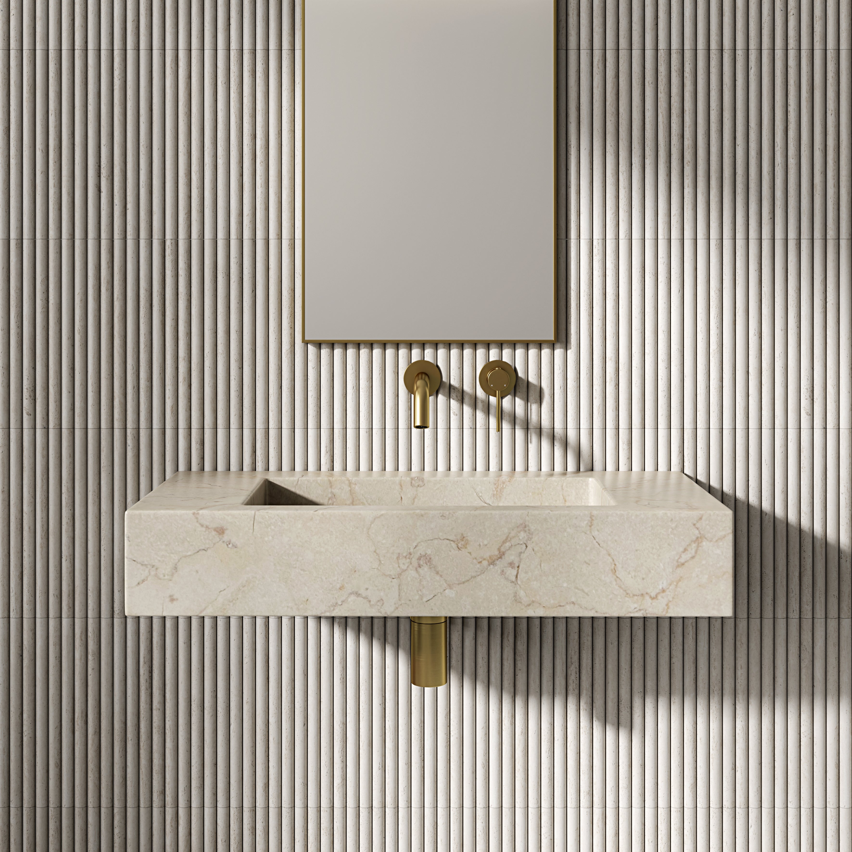 Tulsan Crema Marfil Marble Wall Hung Basin 800mm