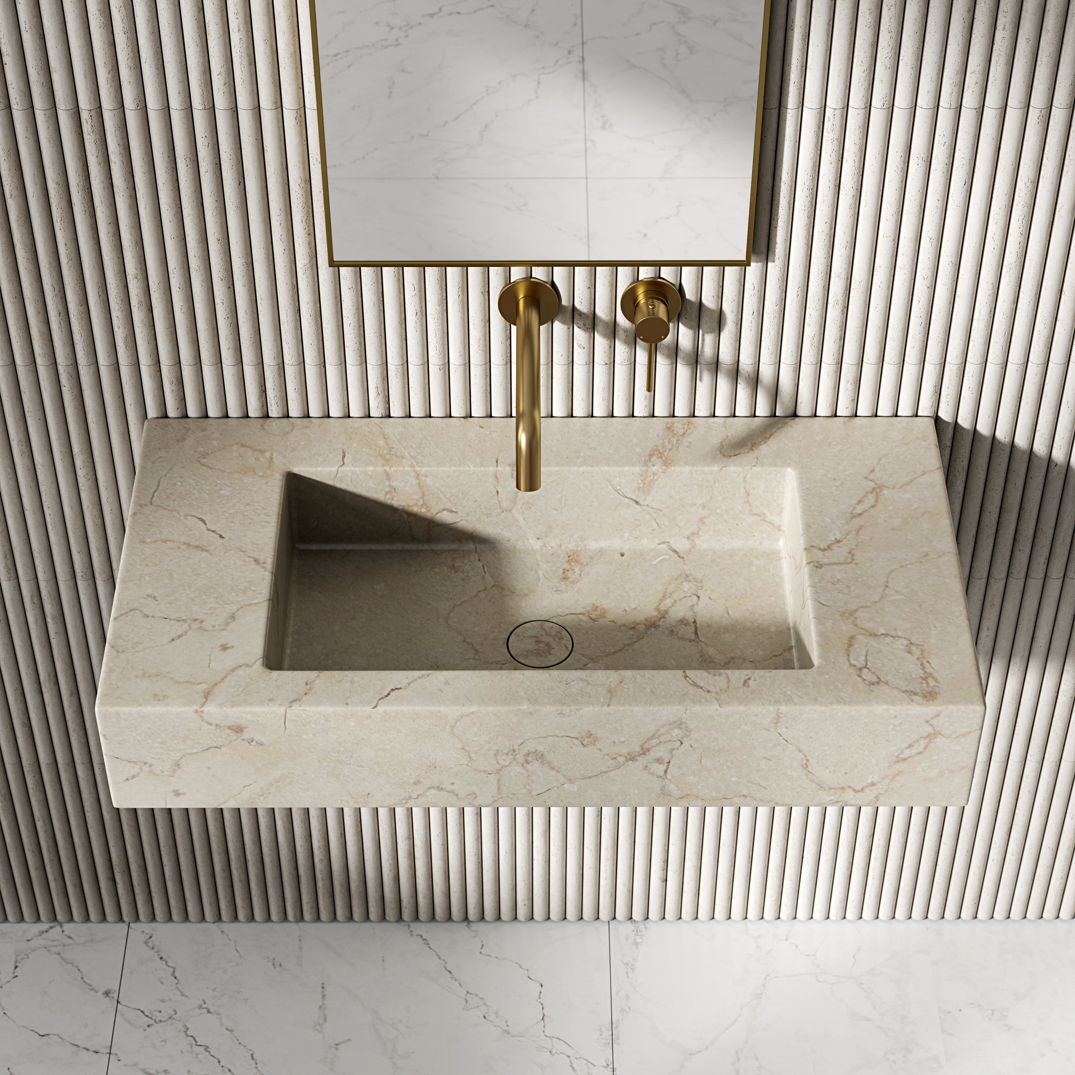 Tulsan Crema Marfil Marble Wall Hung Basin 800mm