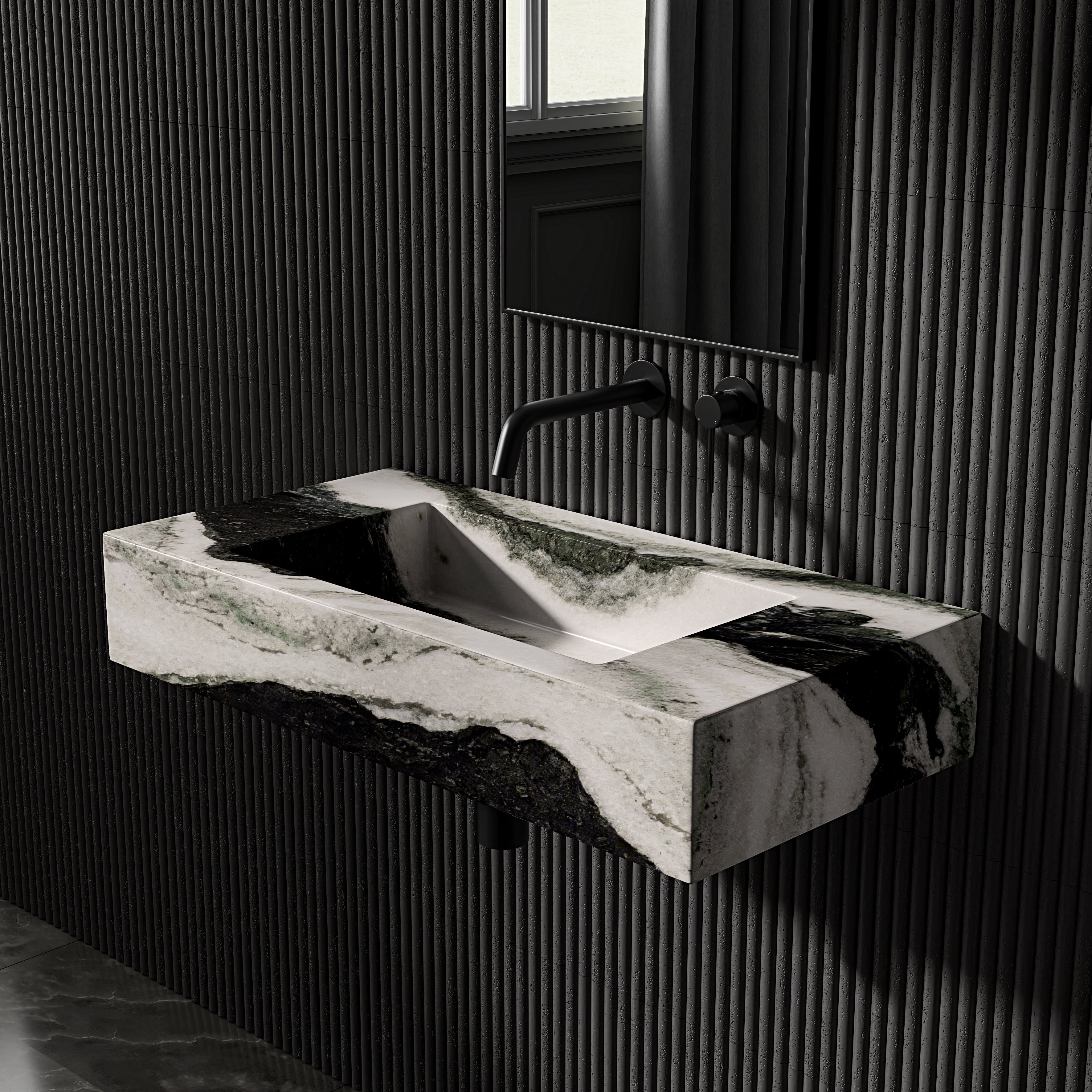 Tulsan Panda Marble Wall Hung Basin 800mm