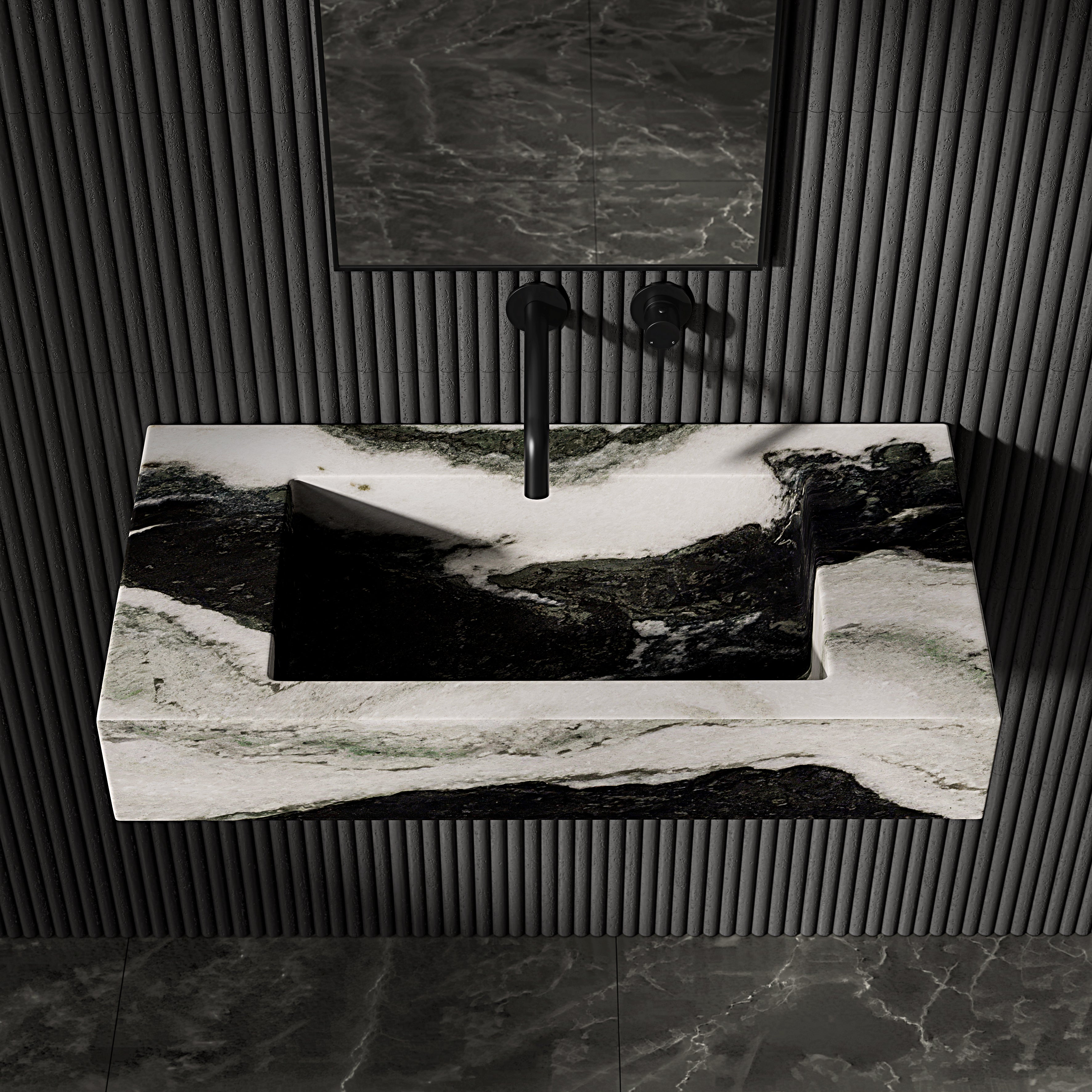 Tulsan Panda Marble Wall Hung Basin 800mm