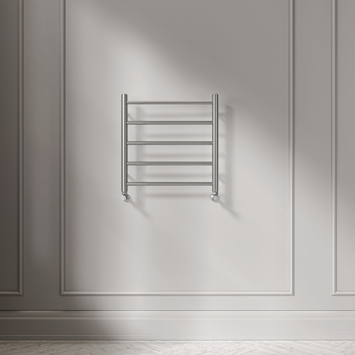 Turin 500mm Brushed Stainless Designer Towel Radiator
