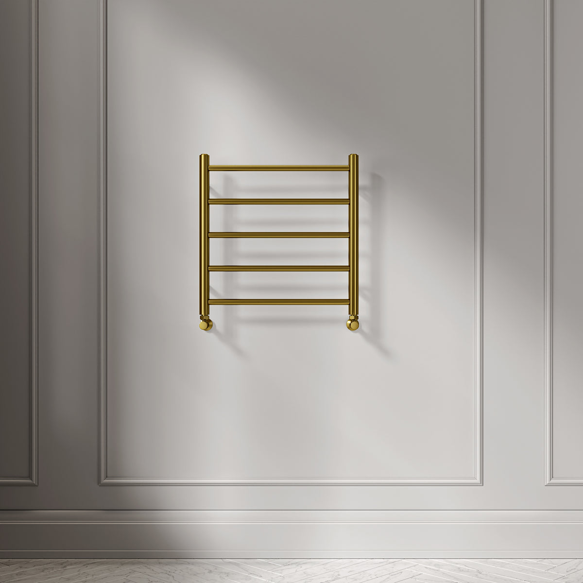 Turin 500mm Brushed Gold Designer Towel Radiator