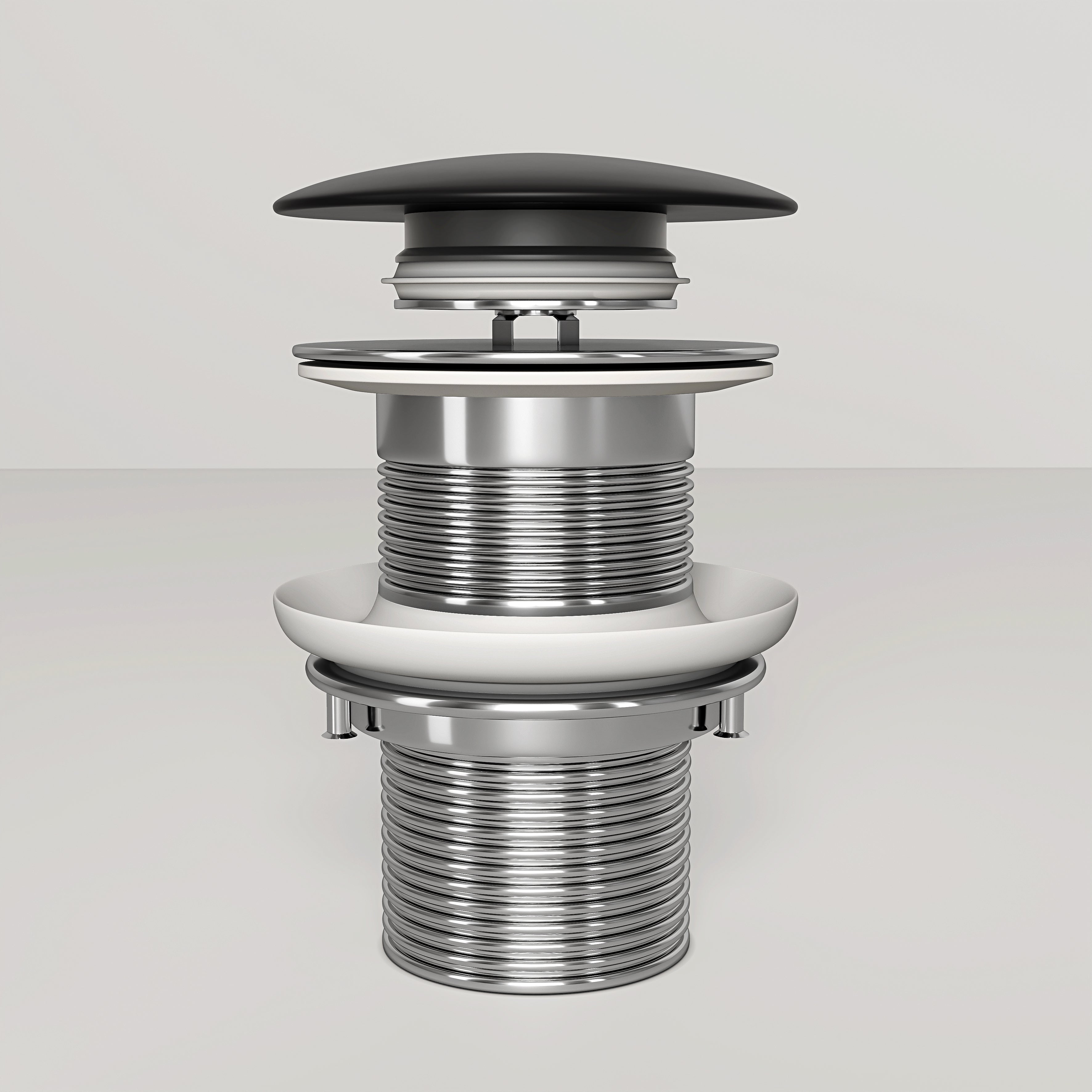 Matte Black Unslotted Click Clack Basin Waste