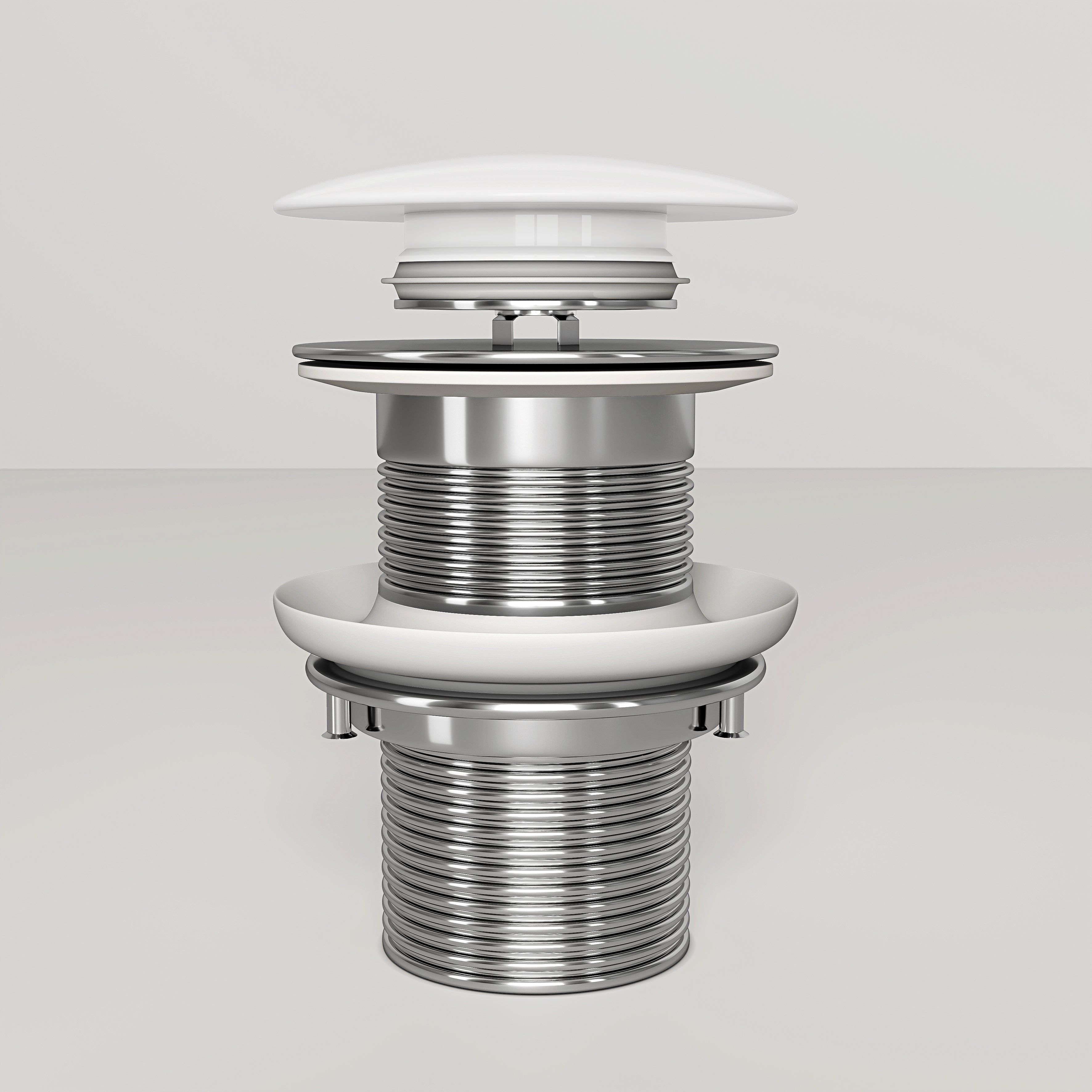 Polished White Unslotted Basin Waste