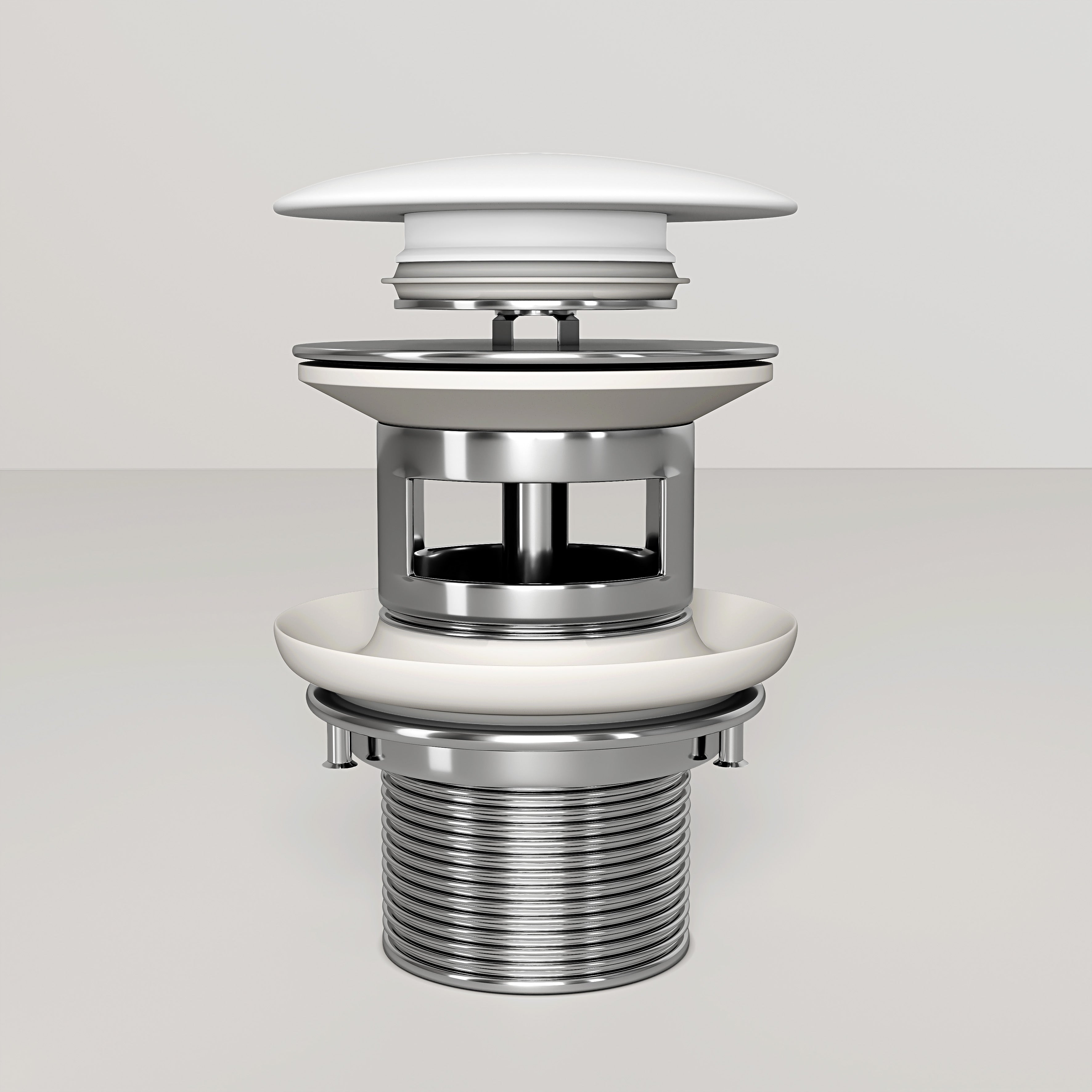 Matte White Slotted Click Clack Basin Waste