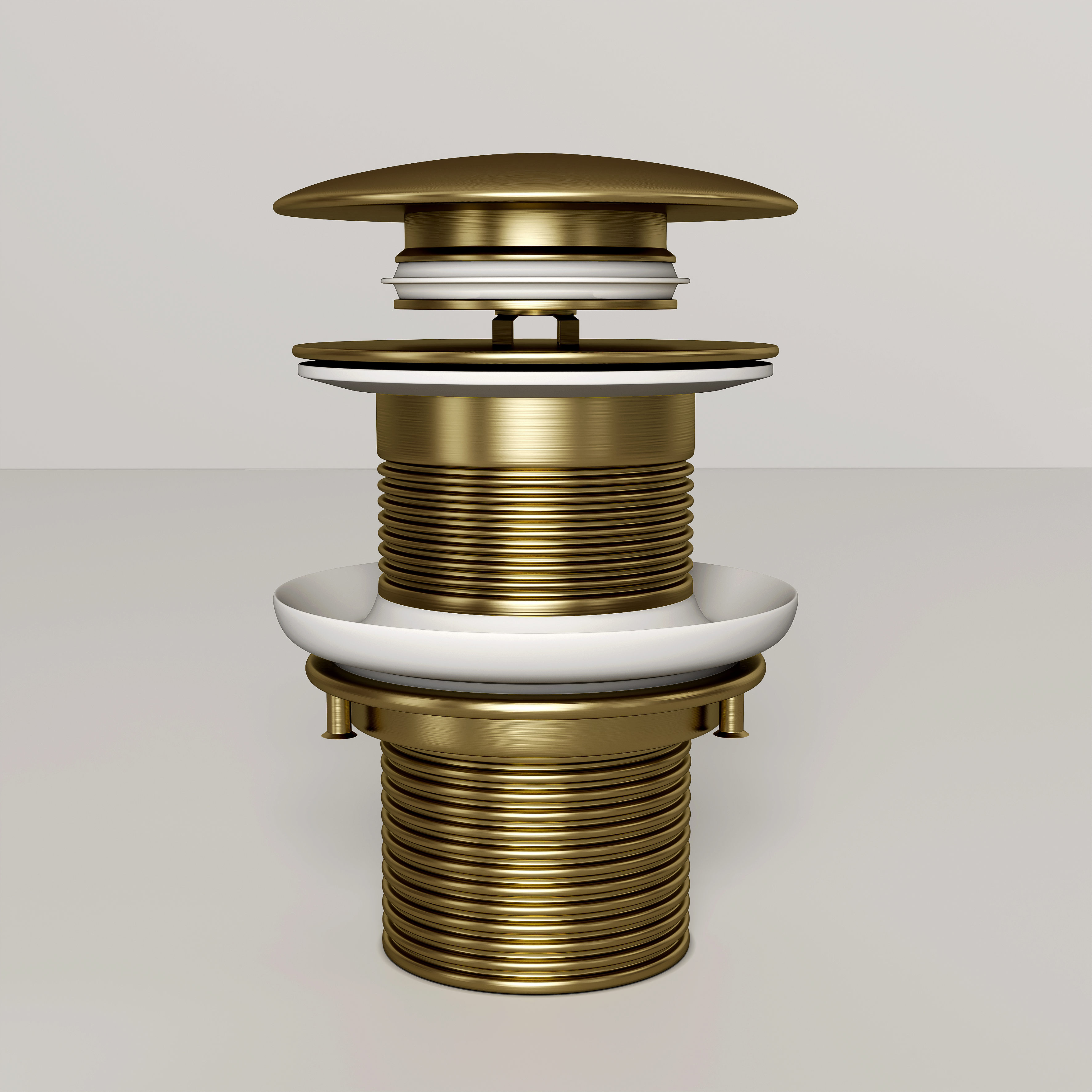 Nuvo Brushed Gold Unslotted Click Clack Basin Waste