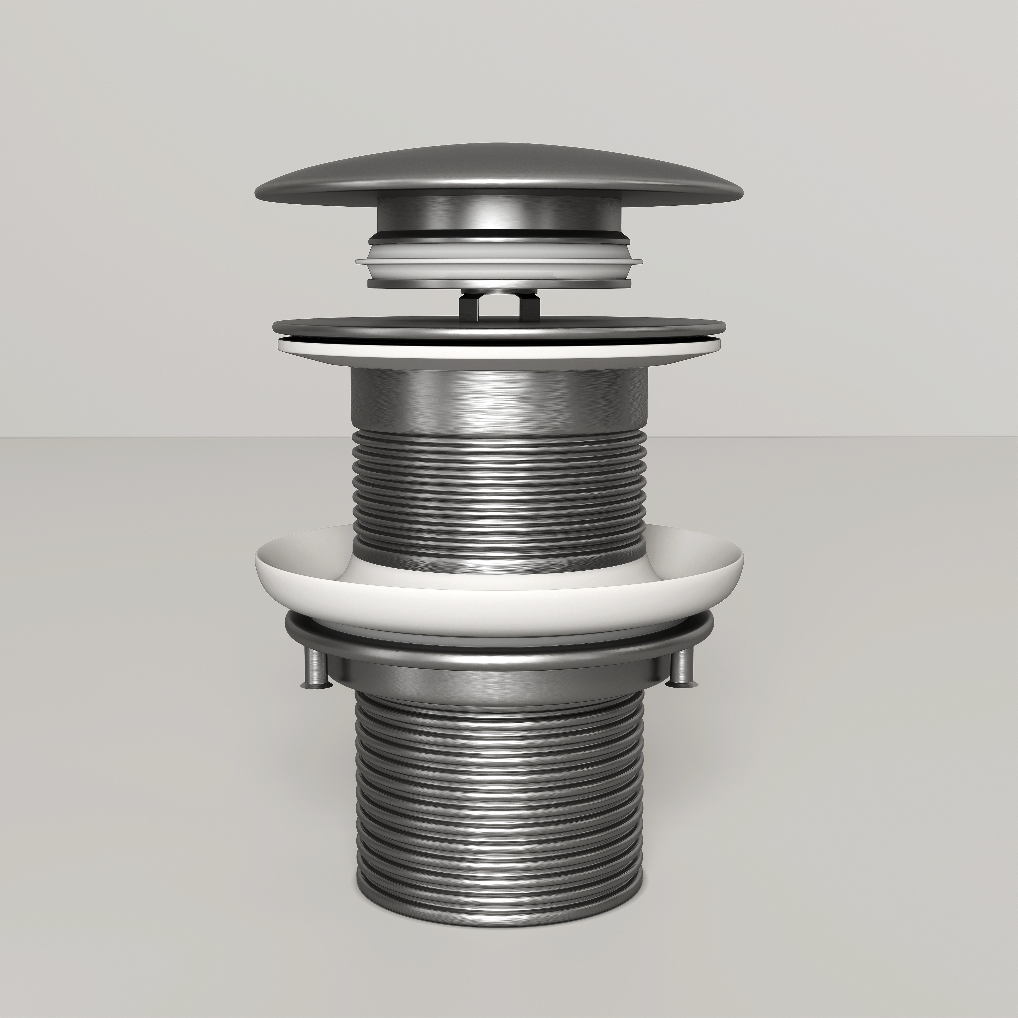Nuvo Brushed Stainless Unslotted Click Clack Basin Waste