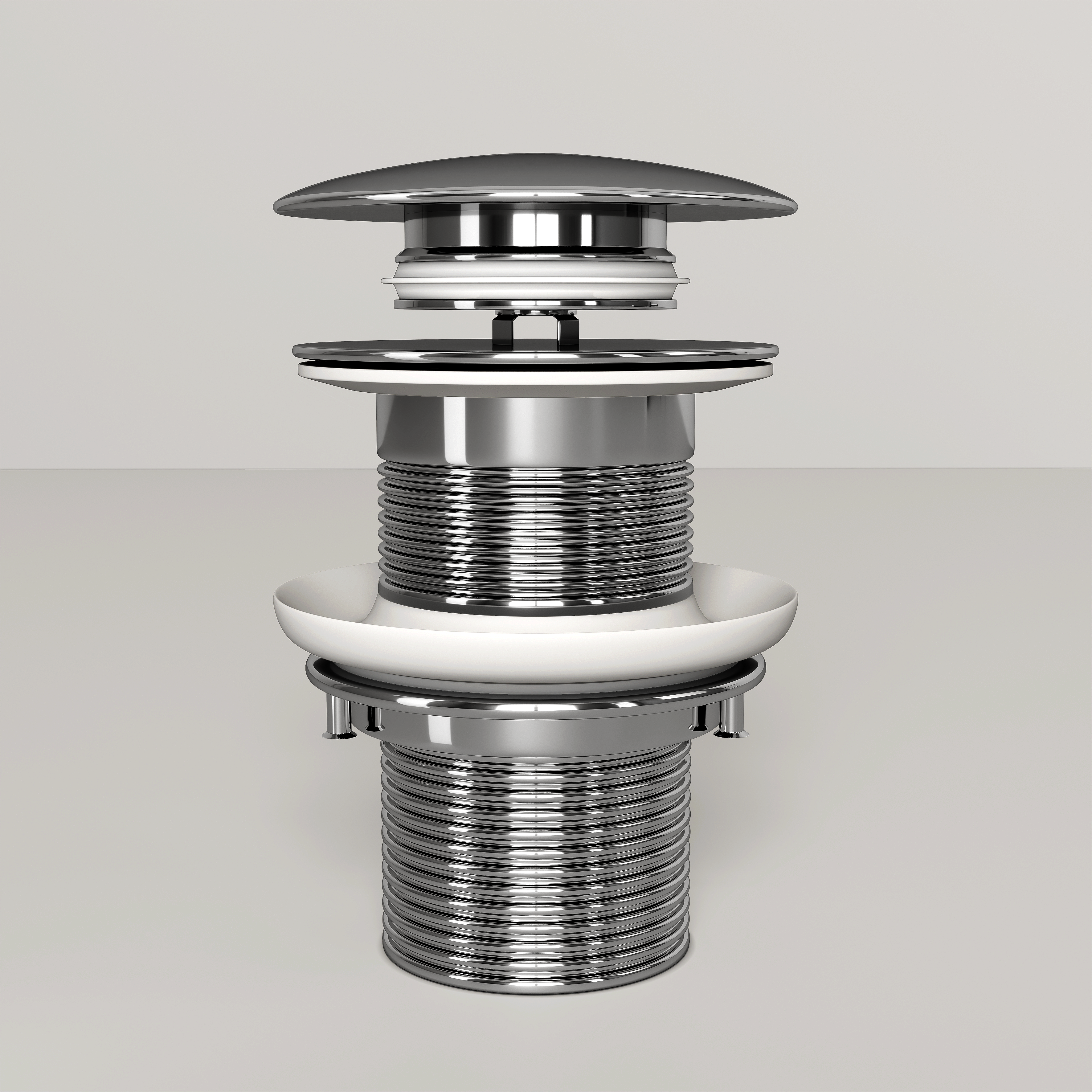 Nuvo Chrome Unslotted Click Clack Basin Waste