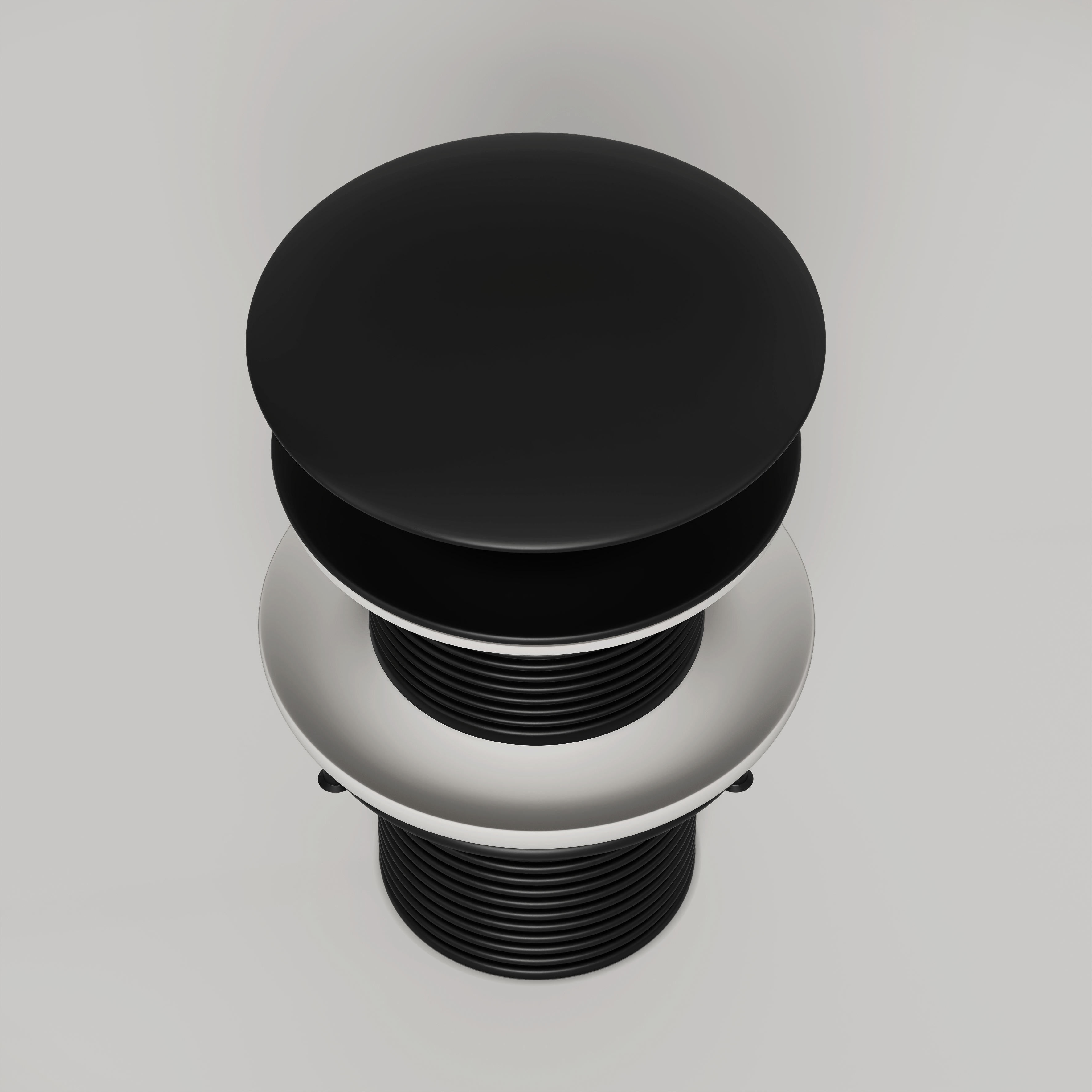 Nuvo Matte Black Unslotted Click Clack Basin Waste