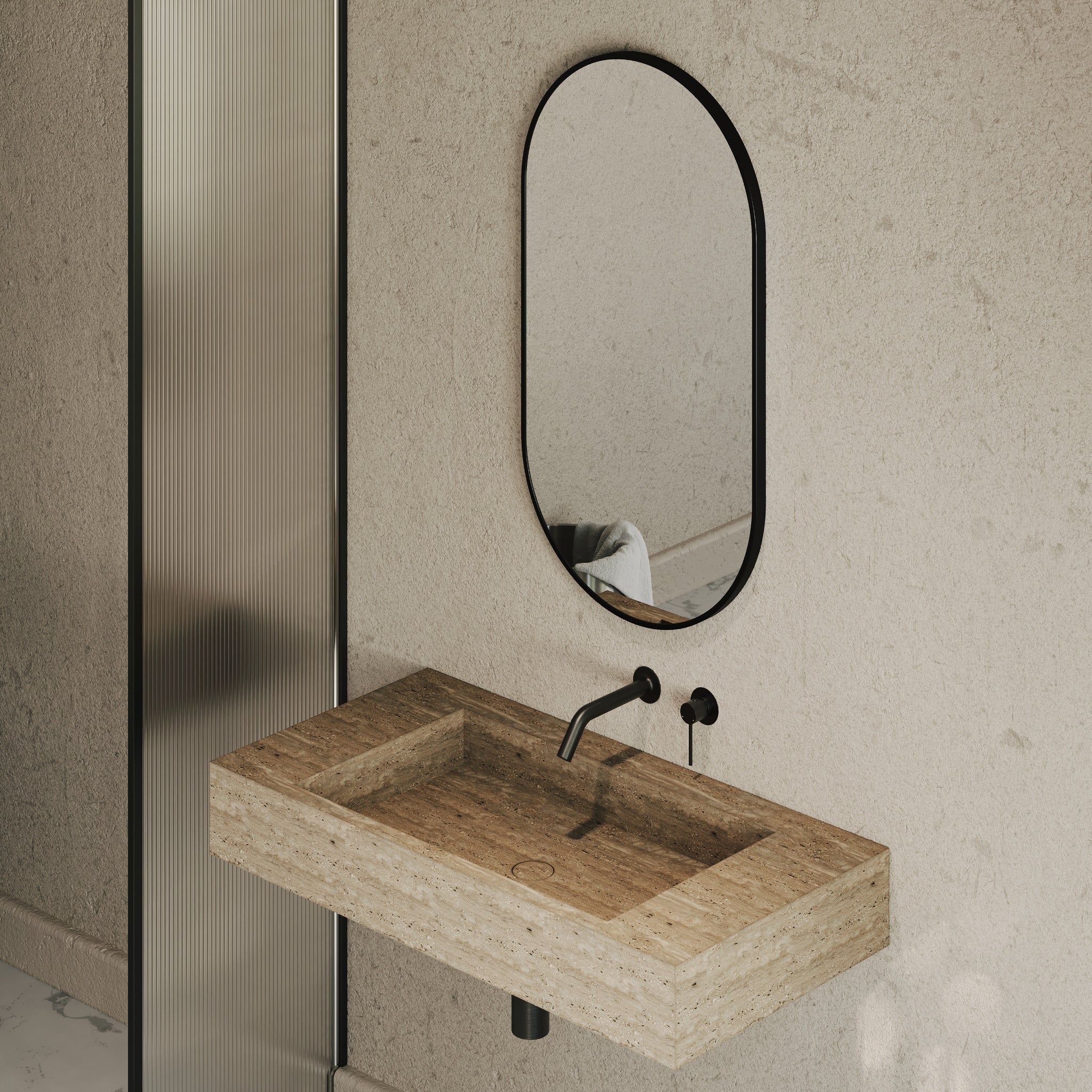 Darlton Oval Mirror 550mm Matte Black