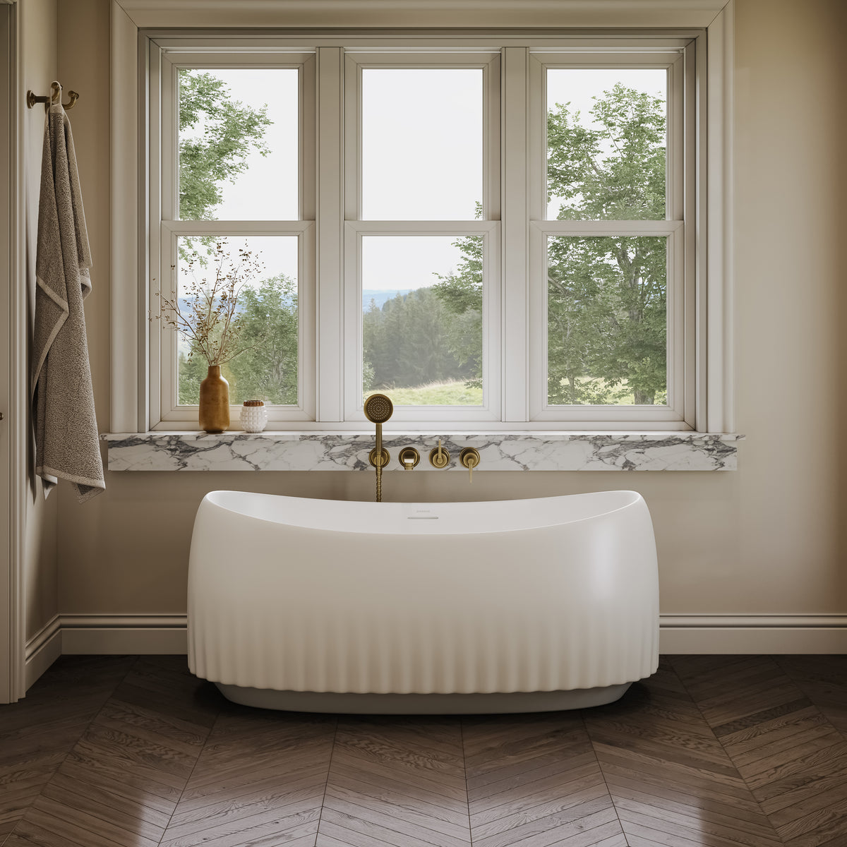 Valance Light White Freestanding Acrylic Bath 1600mm
