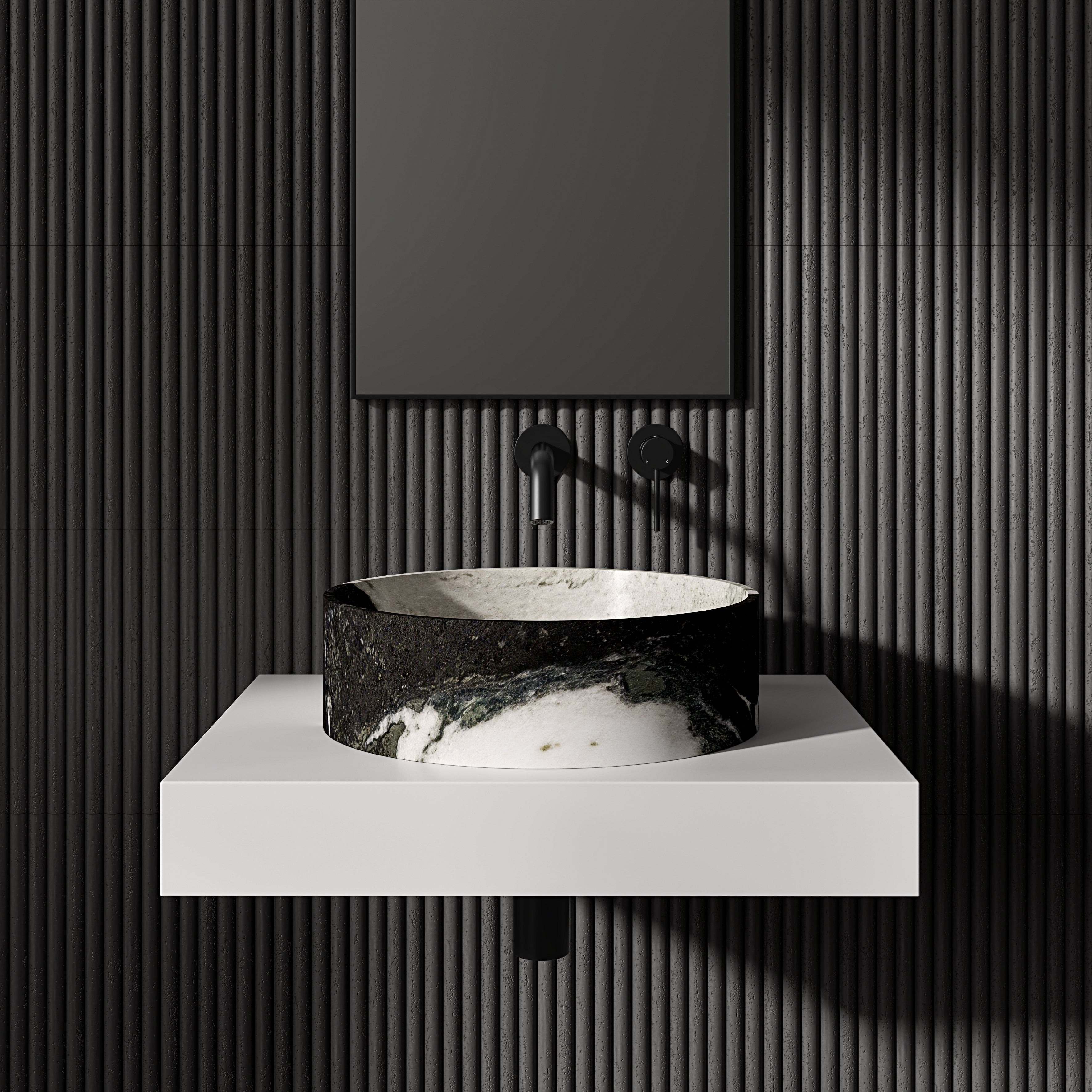 Valle Panda Marble Countertop Basin 400mm