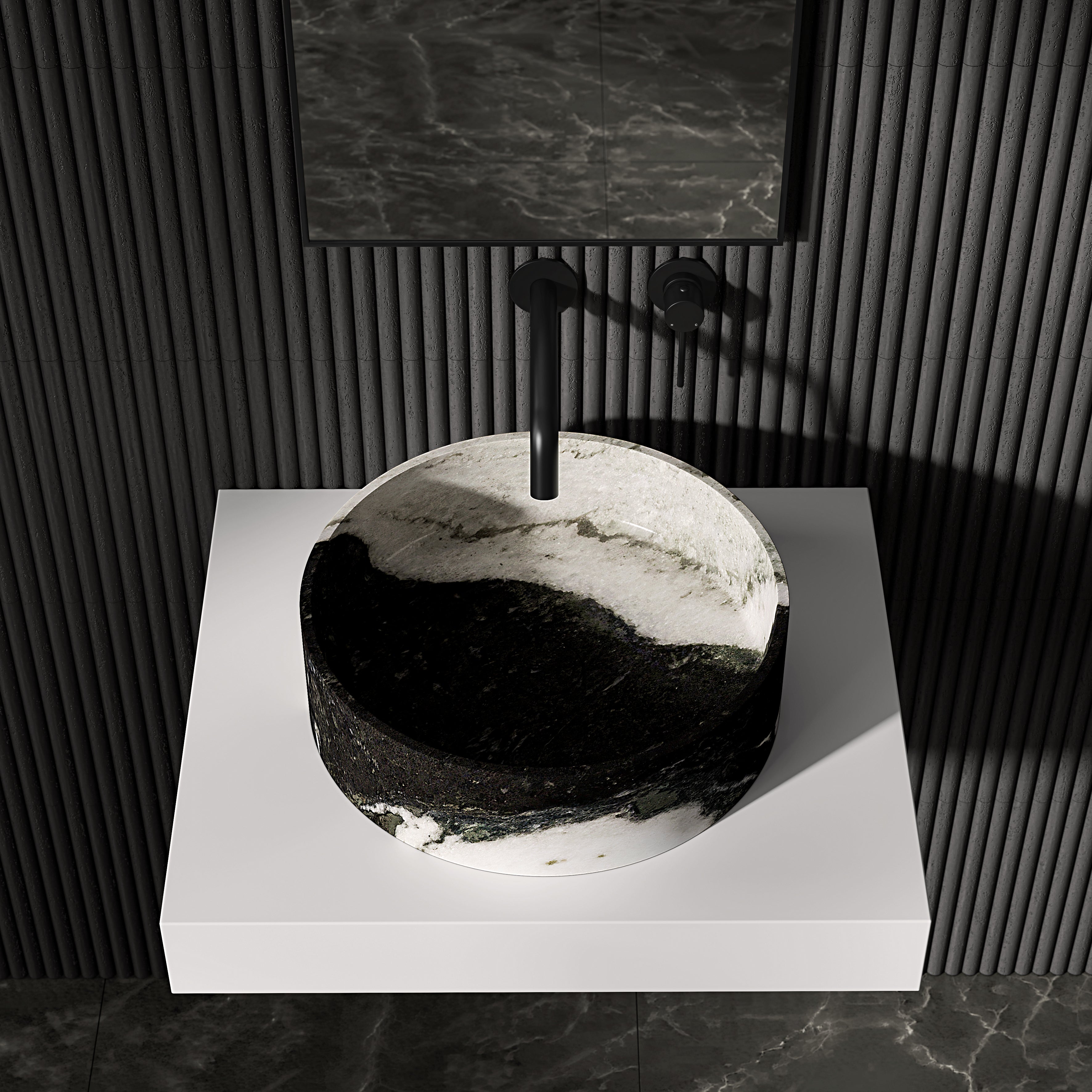 Valle Panda Marble Countertop Basin 400mm