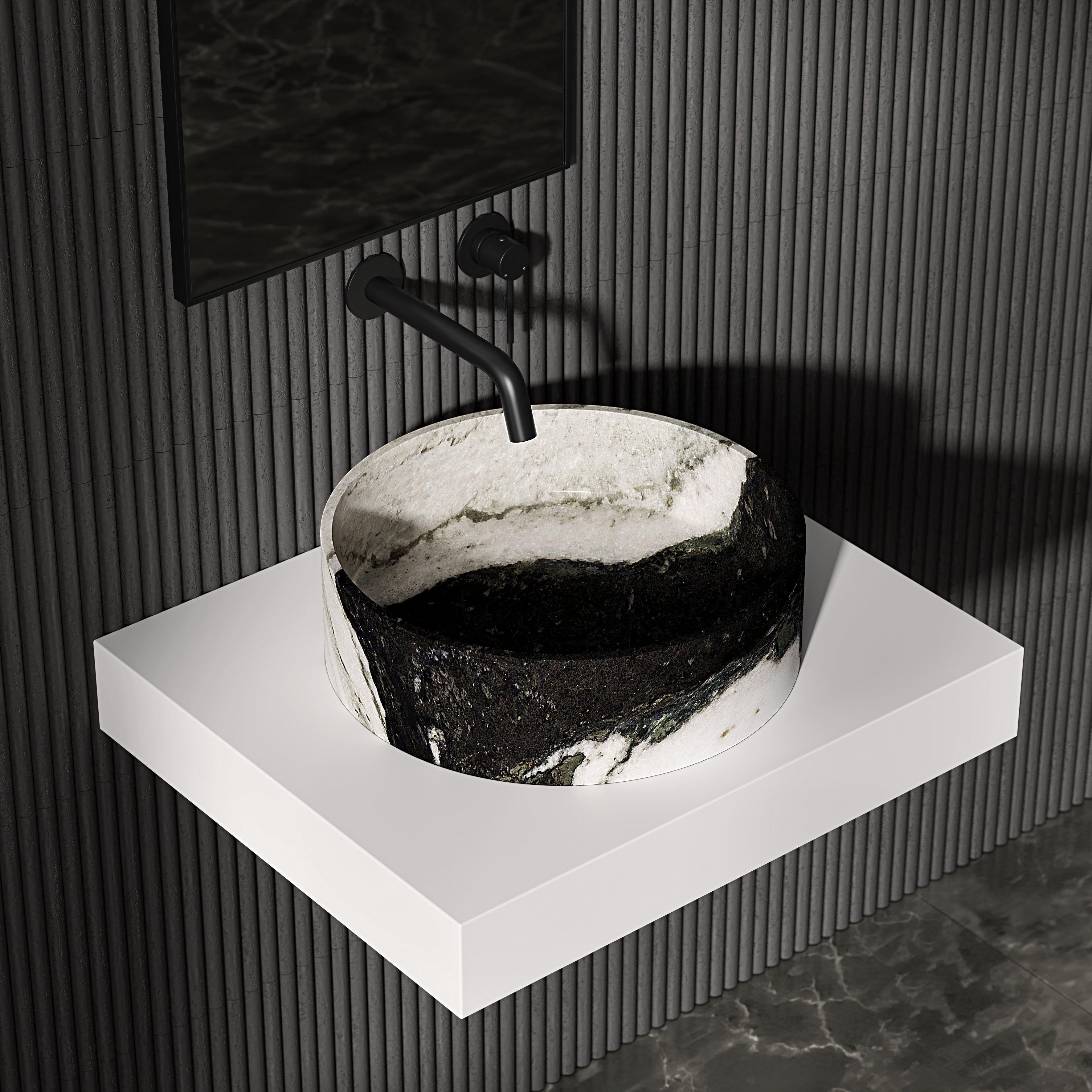 Valle Panda Marble Countertop Basin 400mm